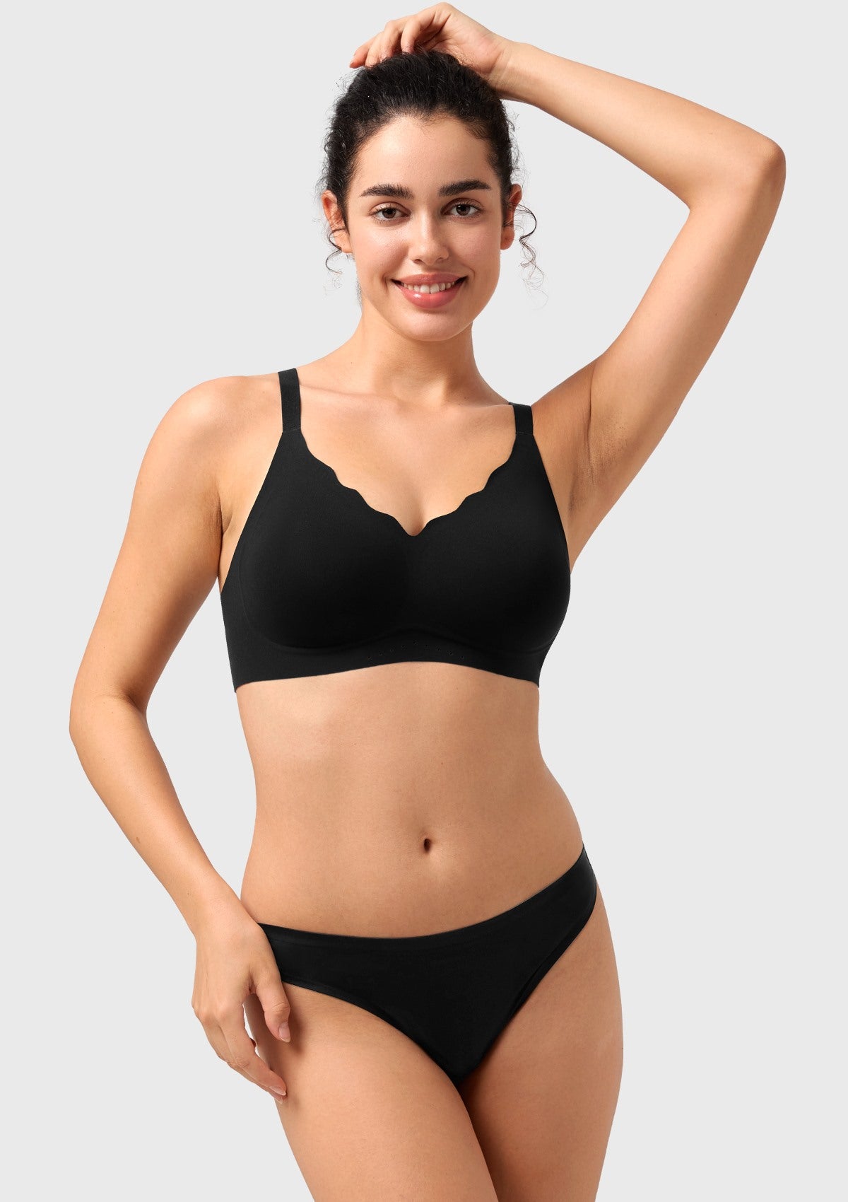 Songful All Day Comfort Petal-shaped V Neckline Wireless Buttery Soft Seamless Full Coverage Wirefree T-shirt Bra - HSIA