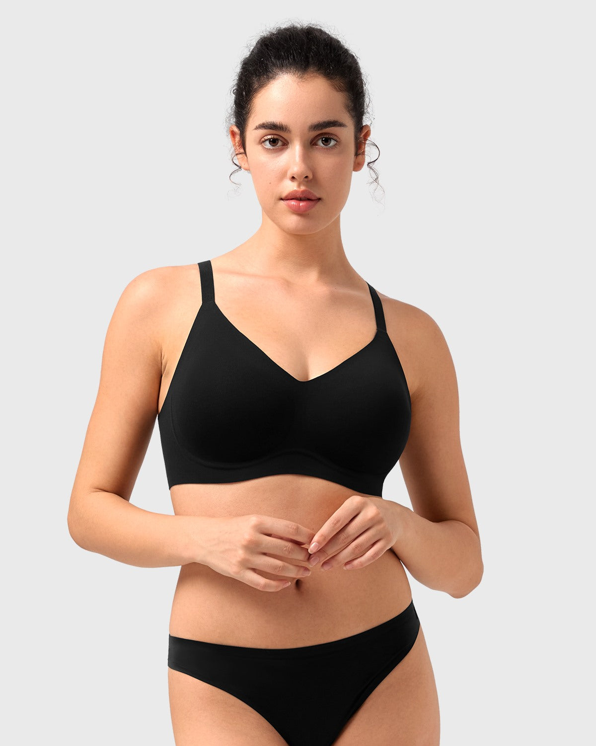 Songful CloudSoft Wireless Comfort V-Neck Seamless Full Coverage Supportive T-shirt Bra - HSIA