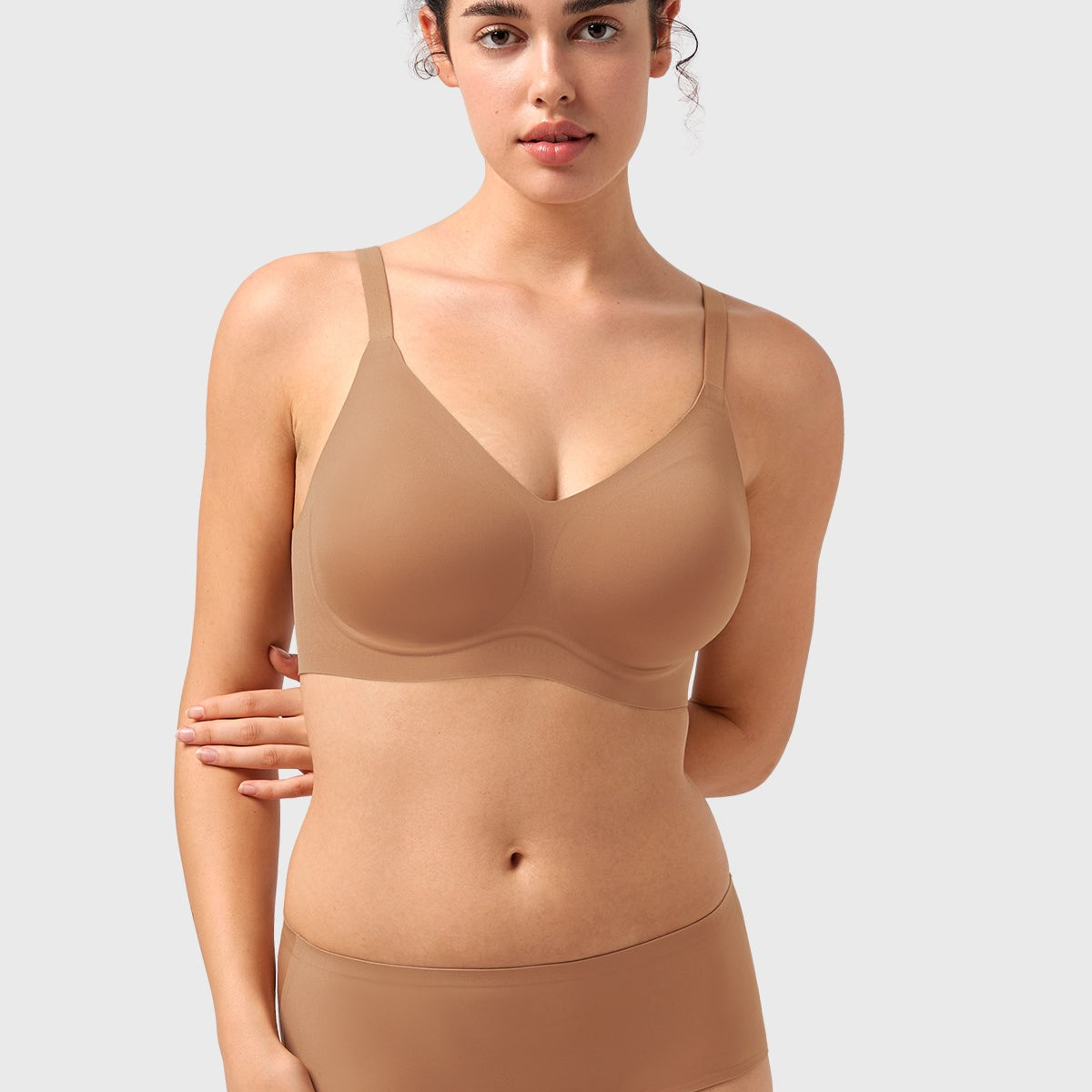 Songful CloudSoft Wireless Comfort V-Neck Seamless Full Coverage Supportive T-shirt Bra - HSIA
