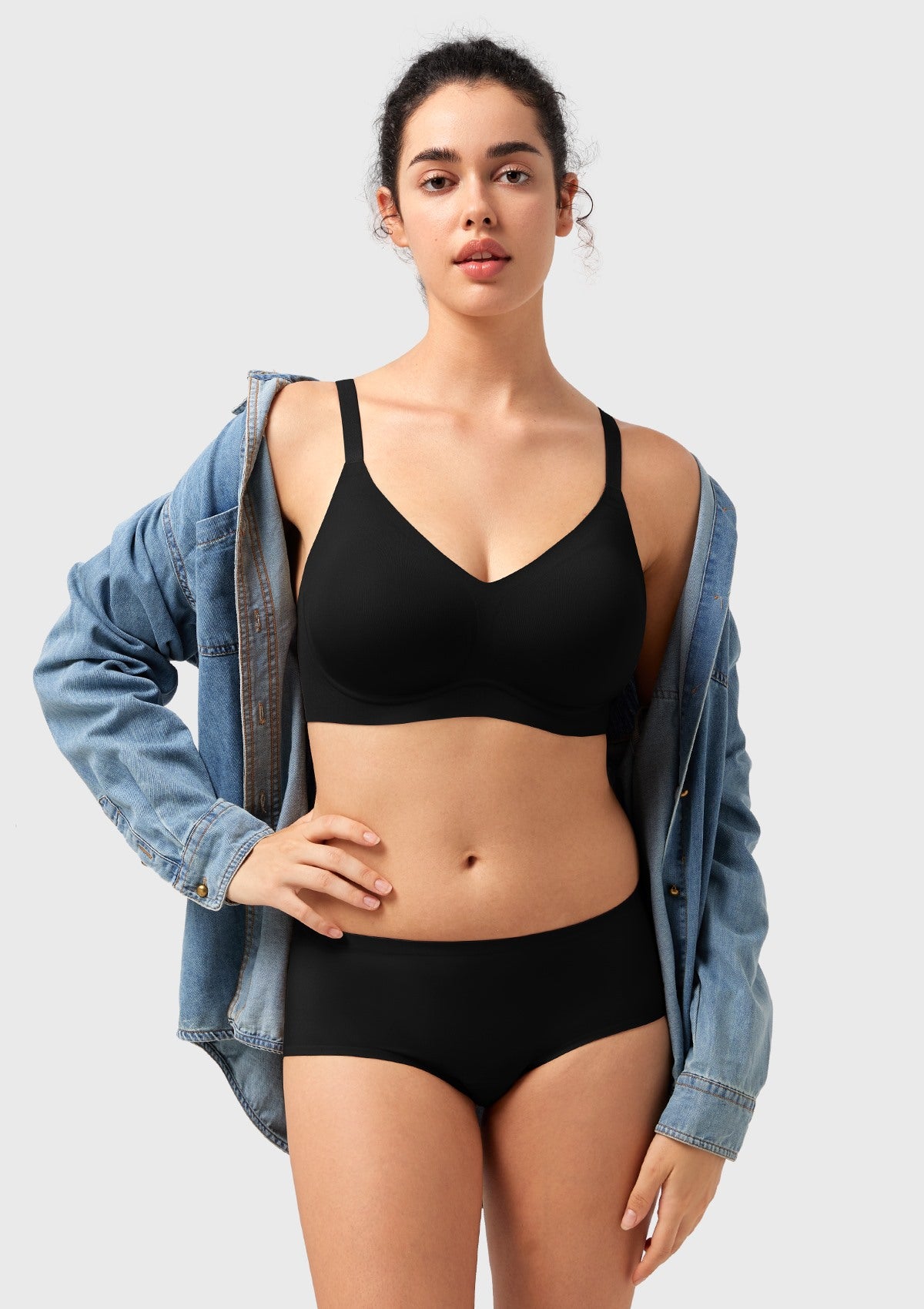 Songful CloudSoft Wireless Comfort V-Neck Seamless Full Coverage Supportive T-shirt Bra - HSIA