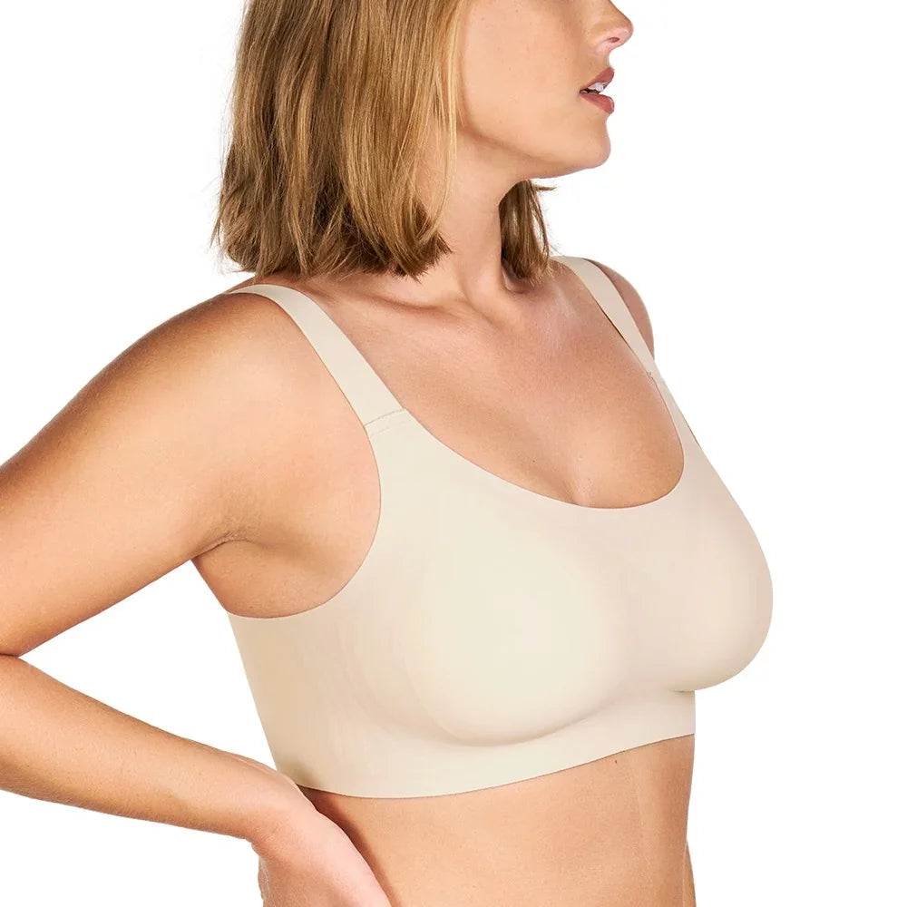 Songful Smooth Fit U-Neck Plus Size Wireless All-Day Comfort Full Coverage T-shirt Bra - HSIA