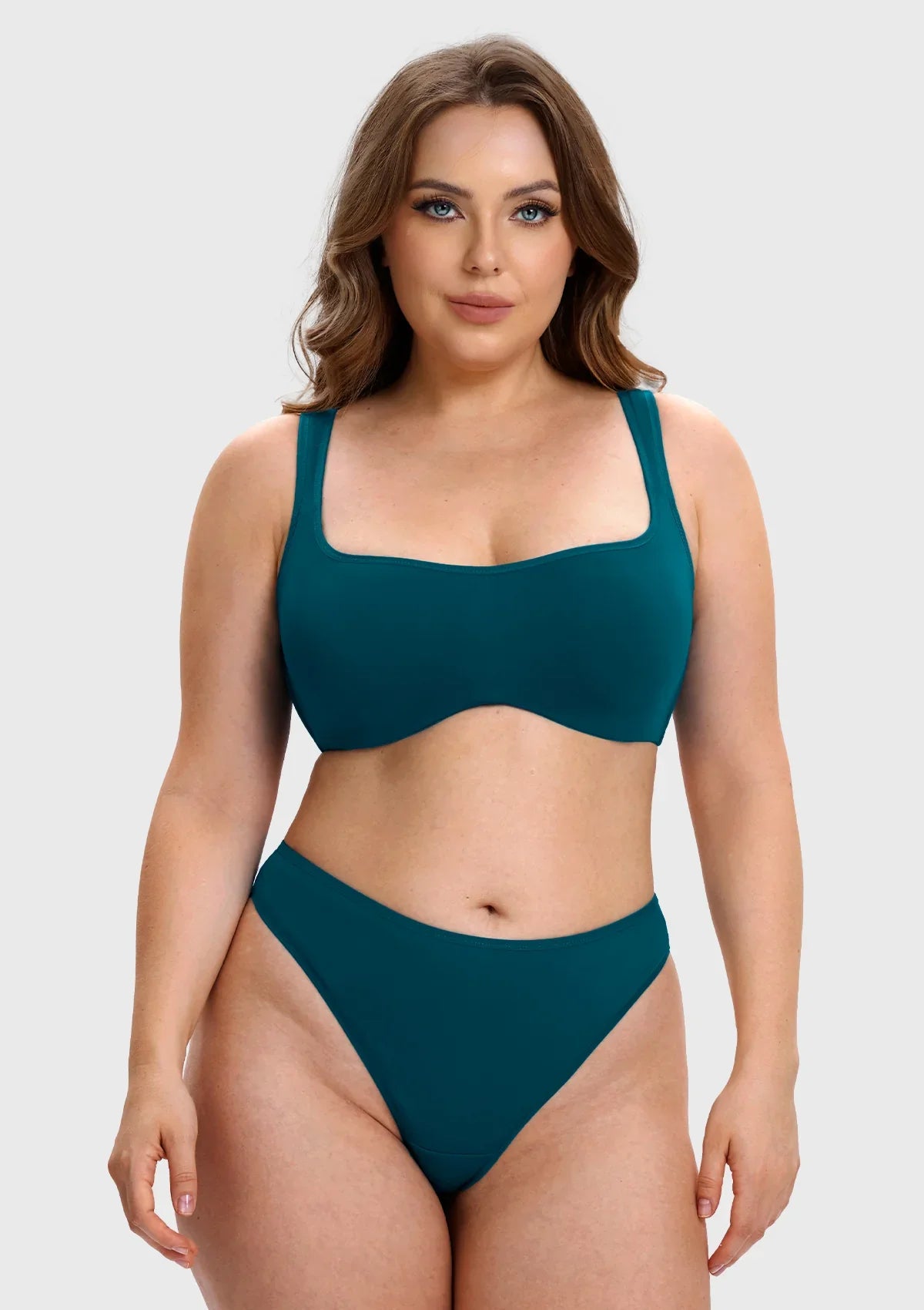 Vespera Square Neckline Full-Bust Demi Bra, Wide Straps, Seamless - HSIA - HSIA