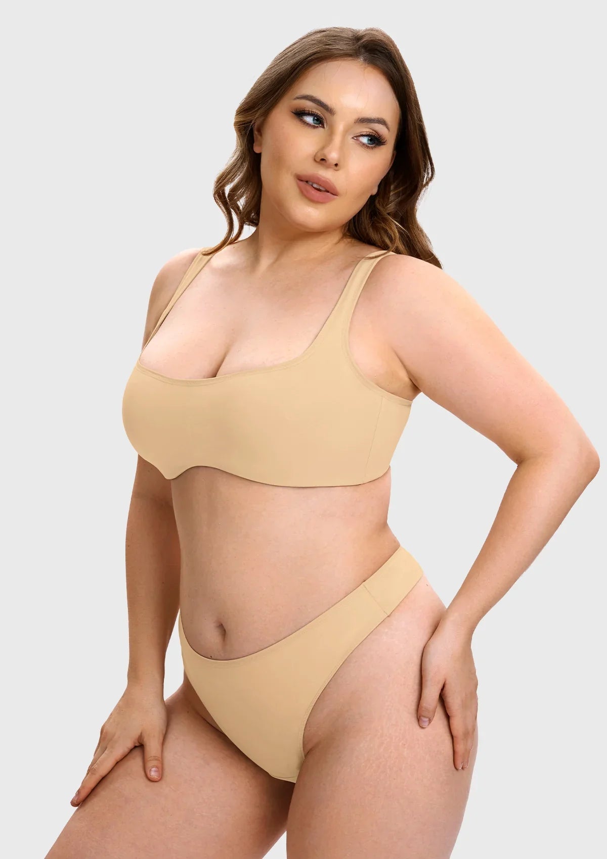Vespera Square Neckline Full-Bust Demi Bra, Wide Straps, Seamless - HSIA - HSIA