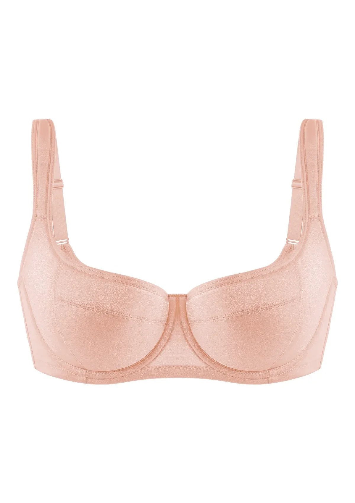 Starry Night Lightly Lined Lightly Padded Plus Size Pink Balconette Bra - HSIA