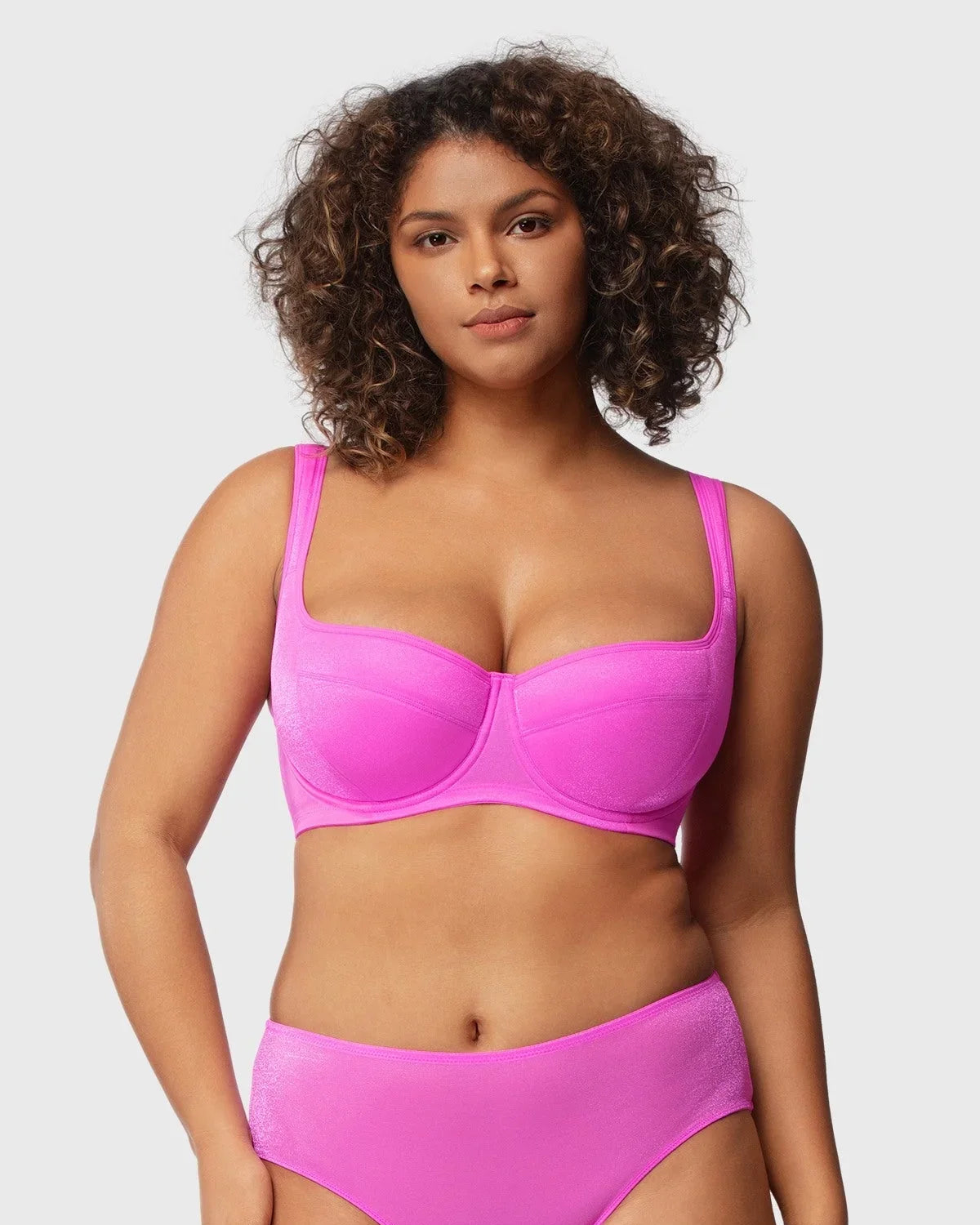 Starry Night Lightly Lined Lightly Padded Plus Size Balconette Bra - HSIA