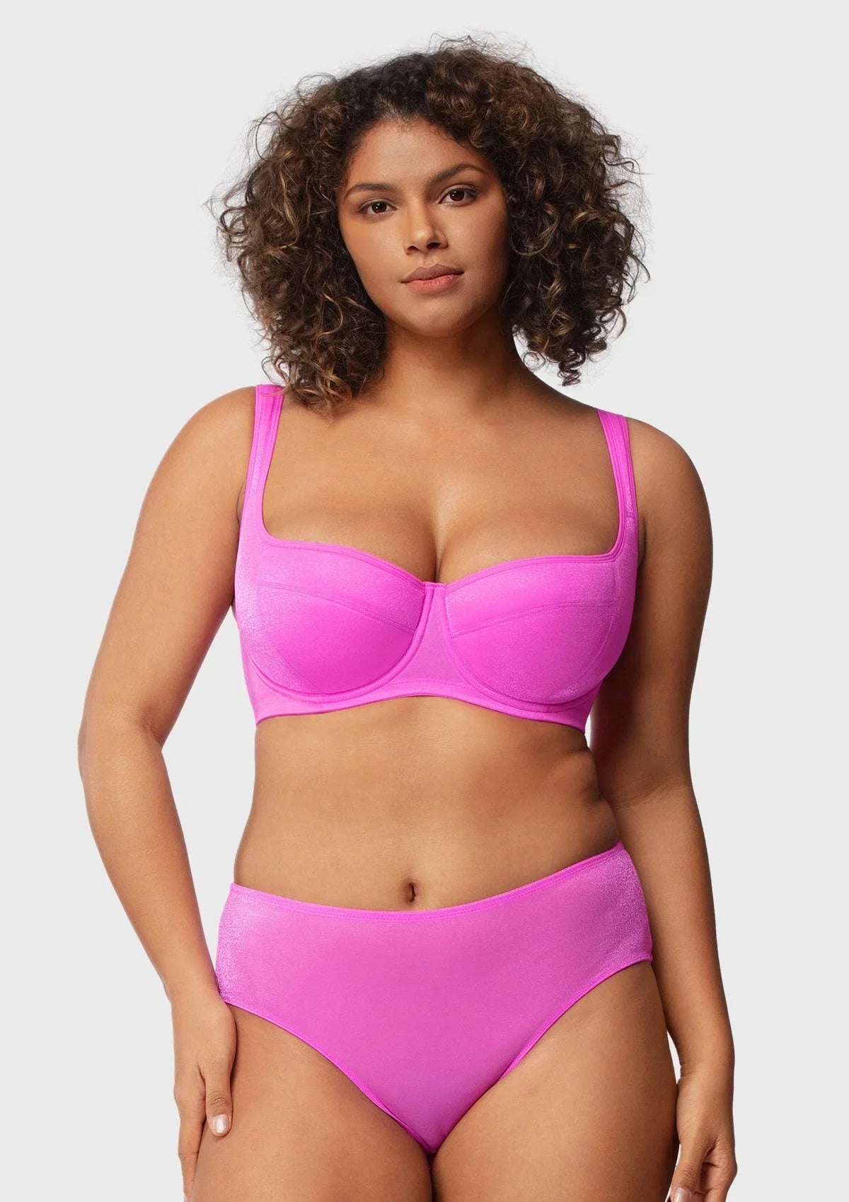 Starry Night Lightly Lined Lightly Padded Plus Size Balconette Bra - HSIA
