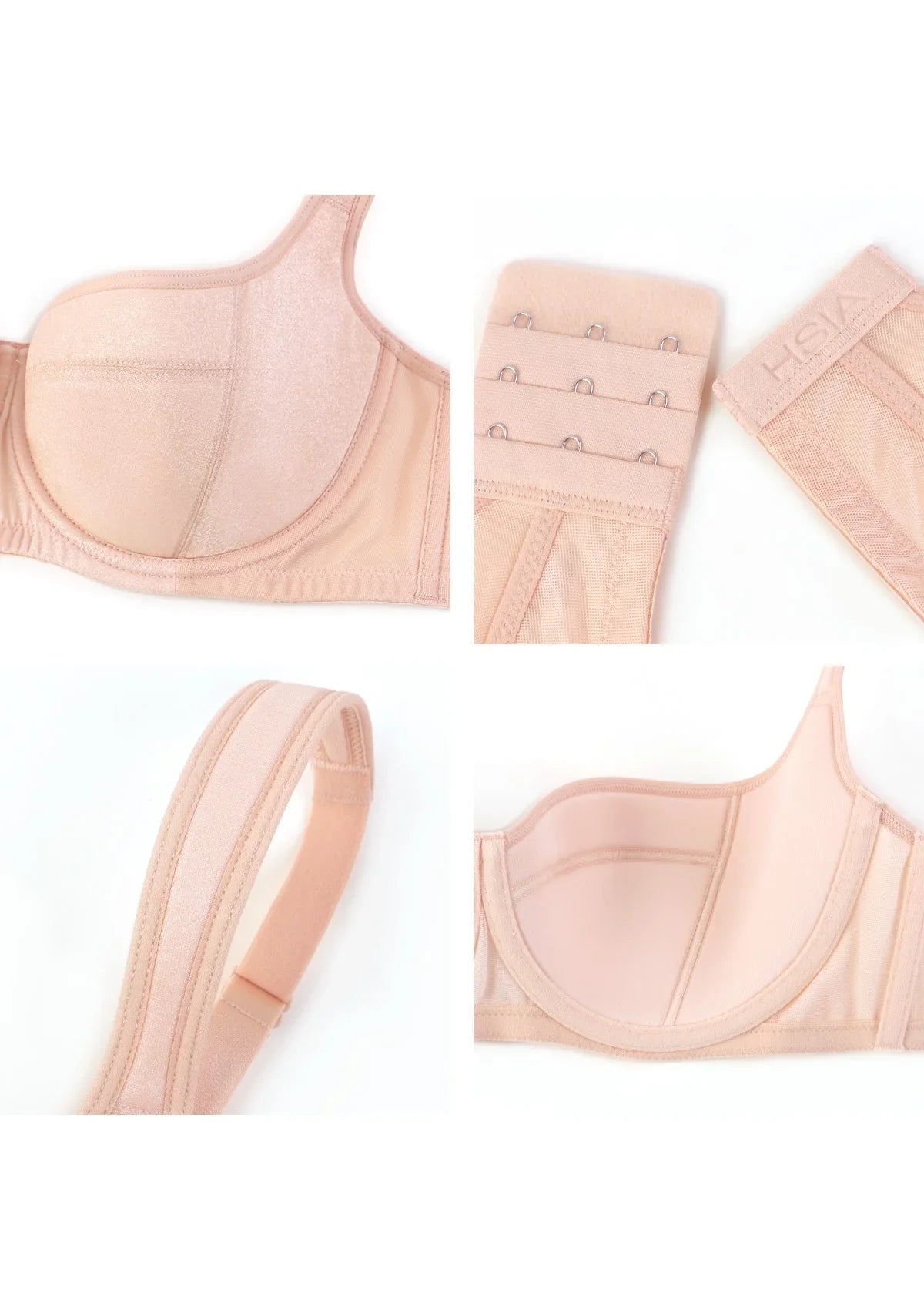 Starry Night Lightly Lined Lightly Padded Plus Size Pink Balconette Bra - HSIA