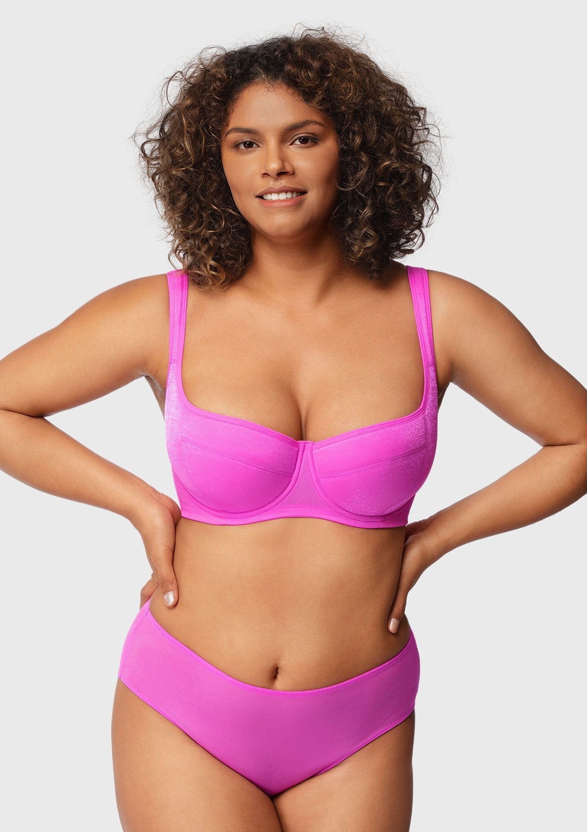 Starry Night Lightly Lined Lightly Padded Plus Size Balconette Bra - HSIA