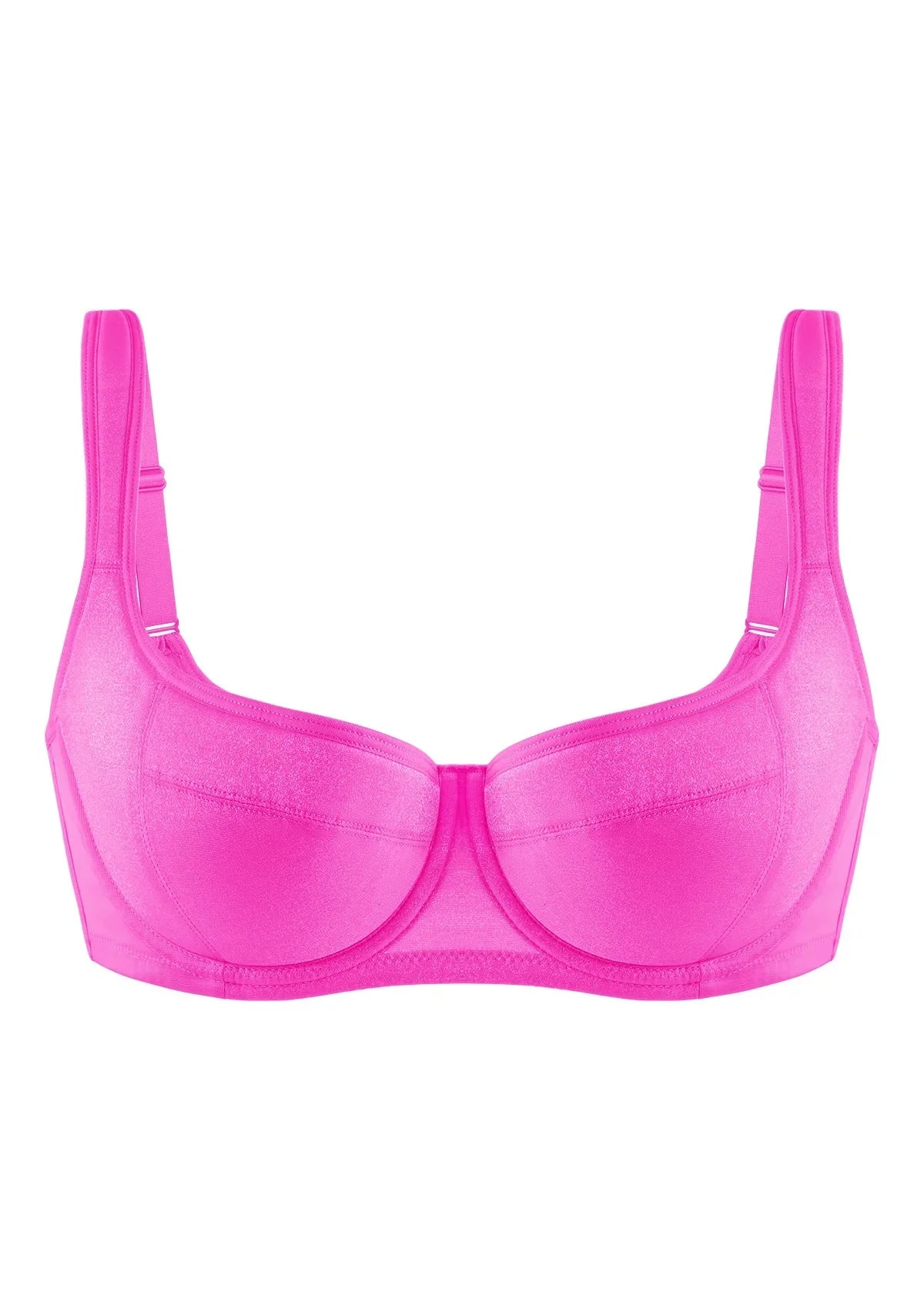 Starry Night Lightly Lined Lightly Padded Plus Size Pink Balconette Bra - HSIA