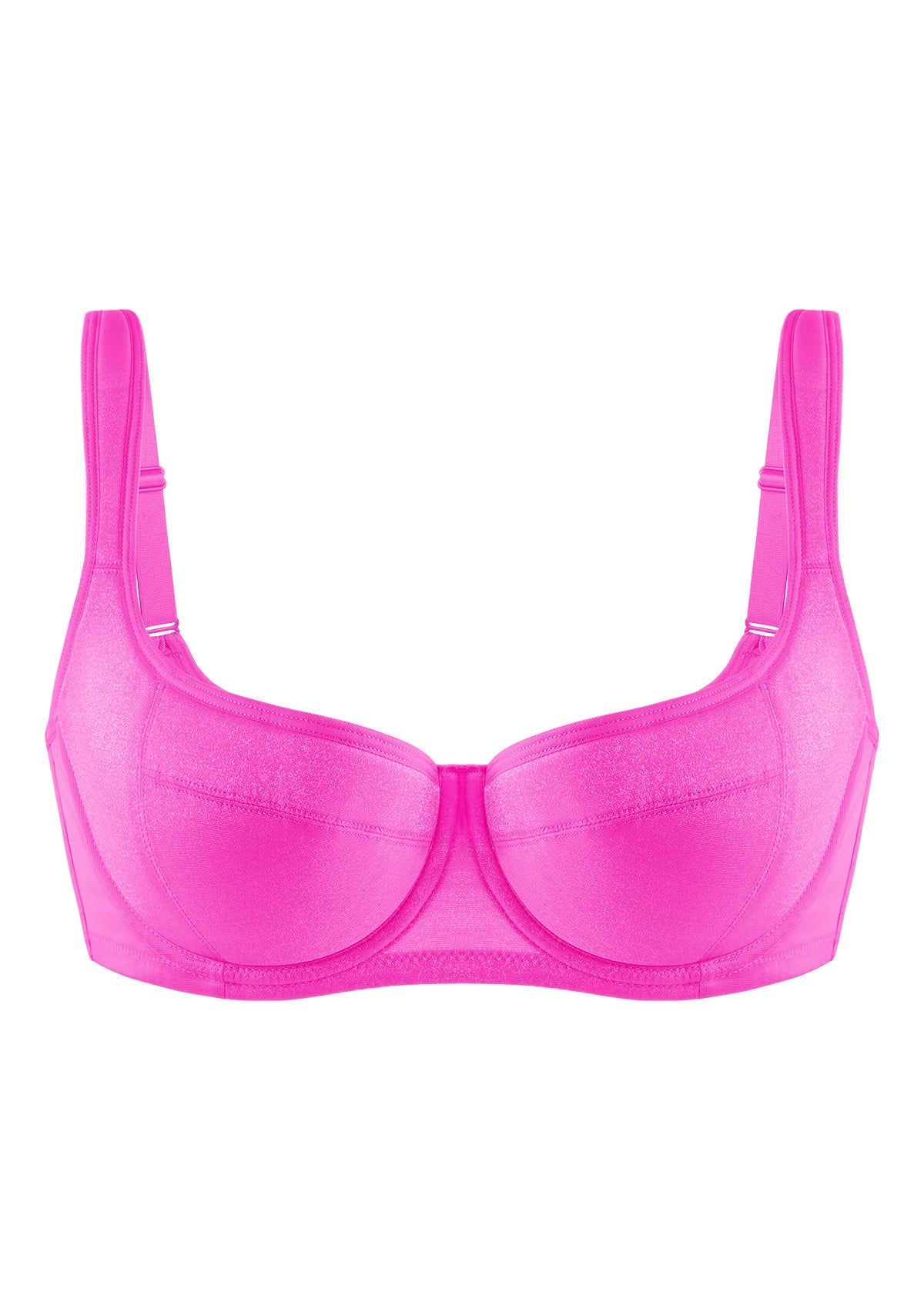 Starry Night Lightly Lined Lightly Padded Plus Size Pink Balconette Bra - HSIA