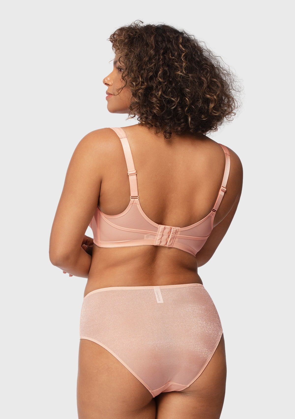 Starry Night Lightly Lined Lightly Padded Plus Size Pink Balconette Bra - HSIA