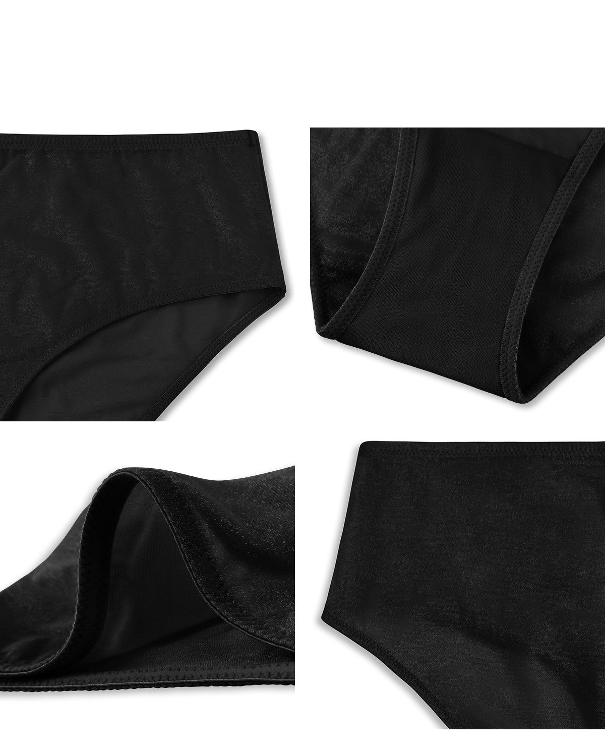 Starry Night Black Mesh High-Rise Brief Underwear - HSIA