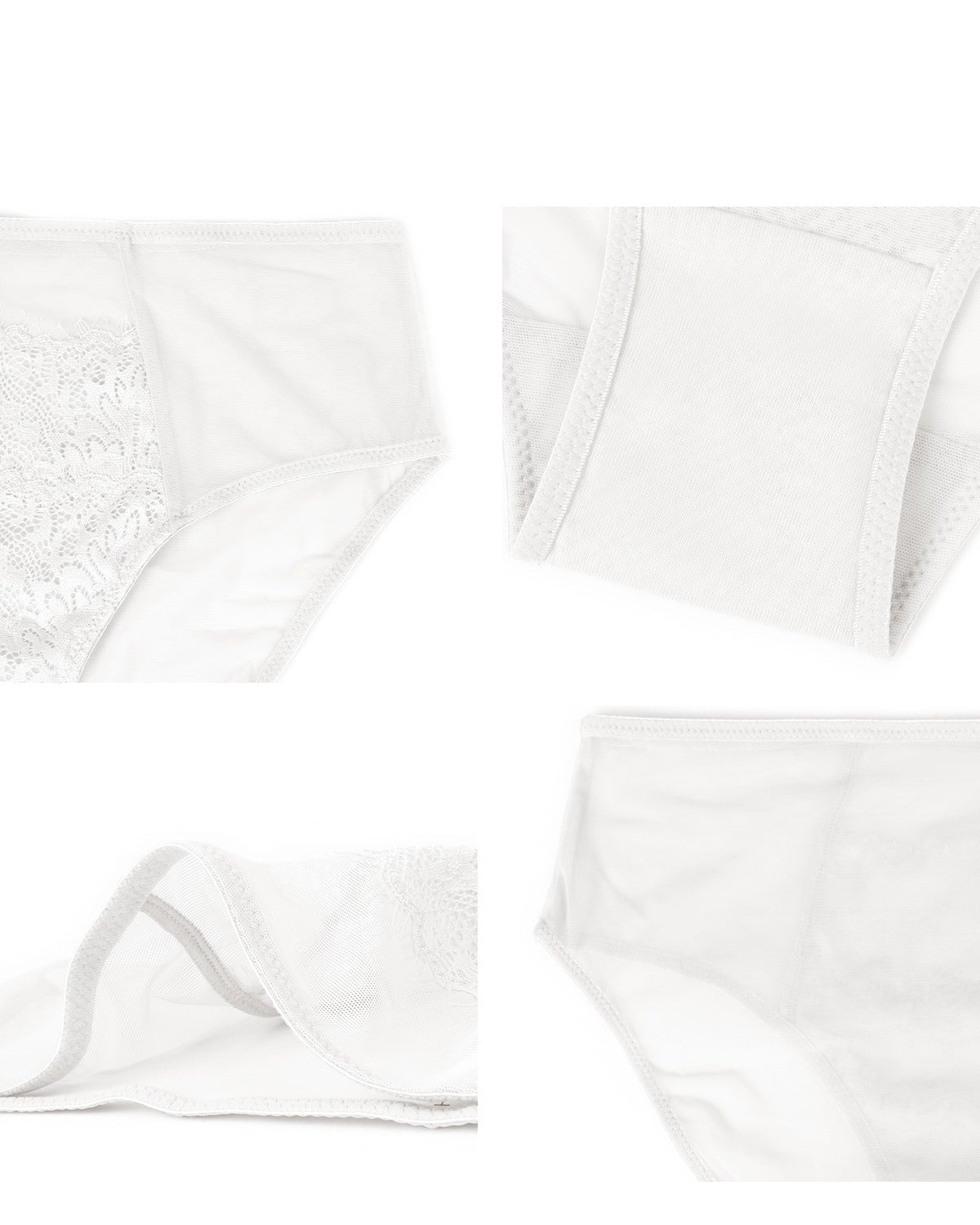 Sunflower High-Rise White Lace Brief Underwear - HSIA