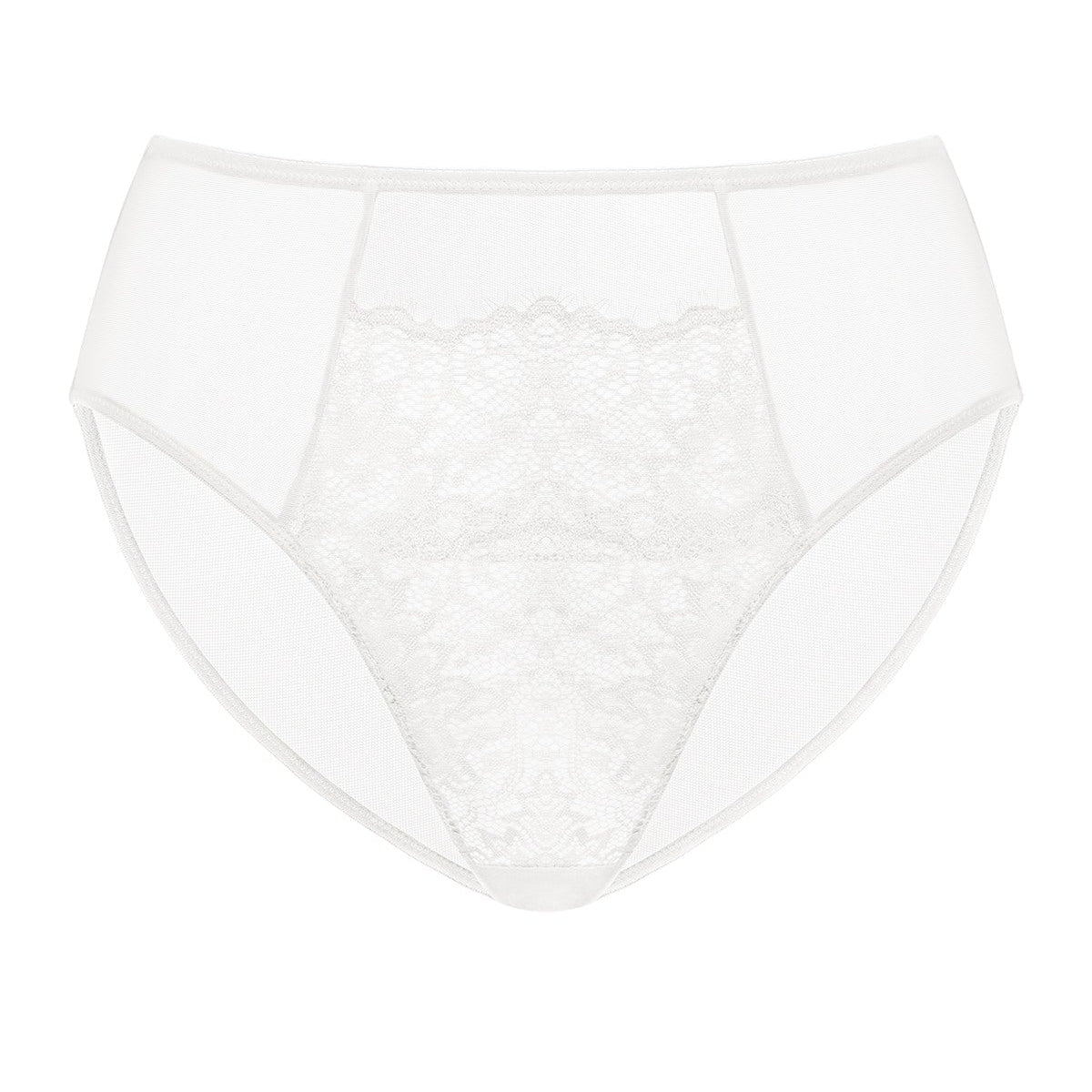 Sunflower High-Rise White Lace Brief Underwear - HSIA