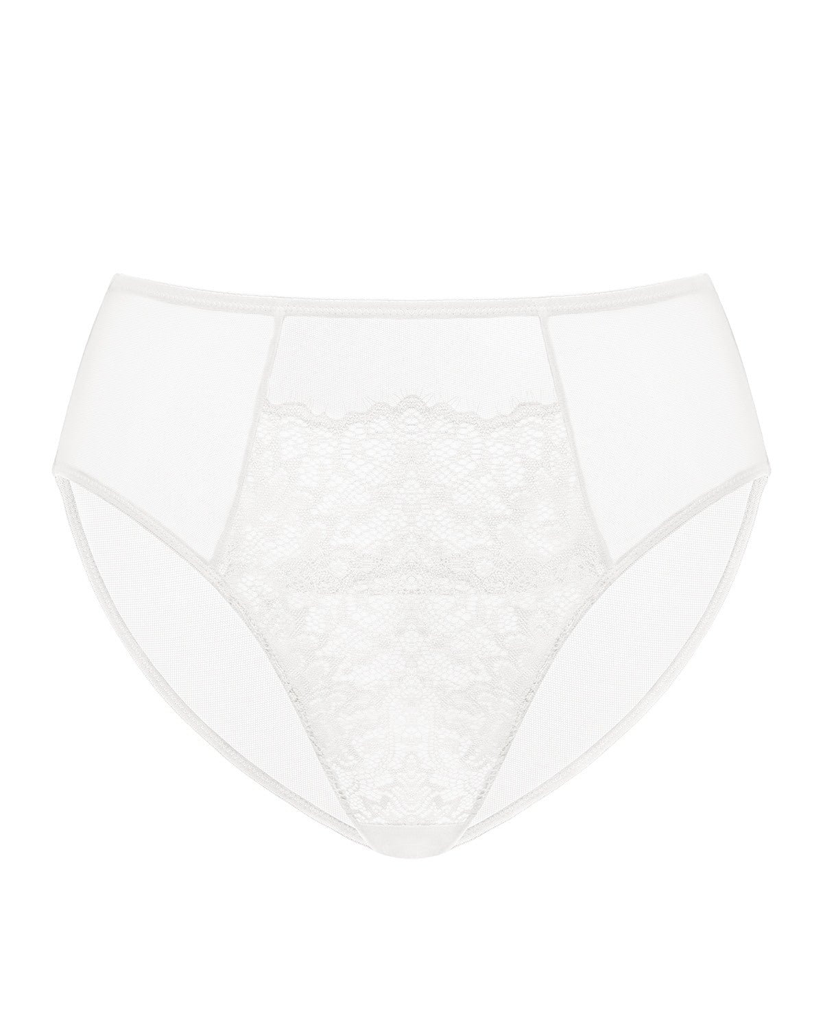 Sunflower High-Rise White Lace Brief Underwear - HSIA