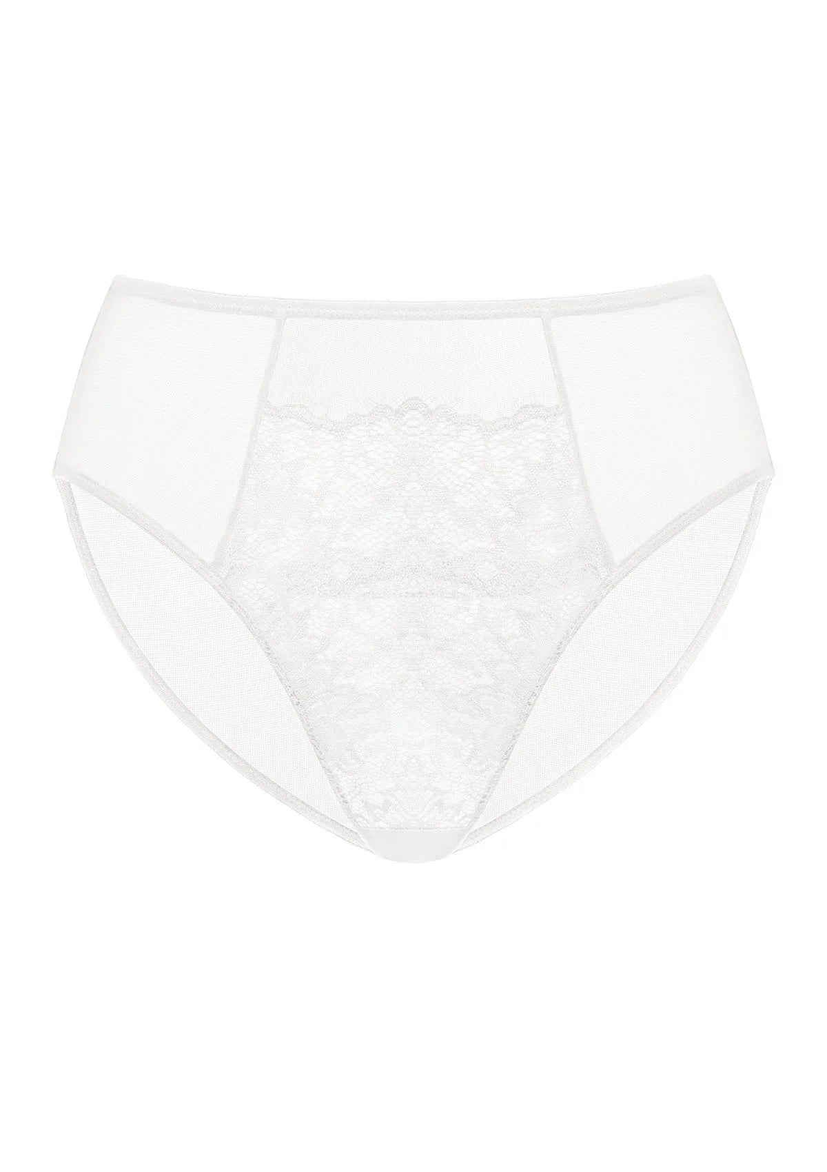 Sunflower High-Rise White Lace Brief Underwear - HSIA
