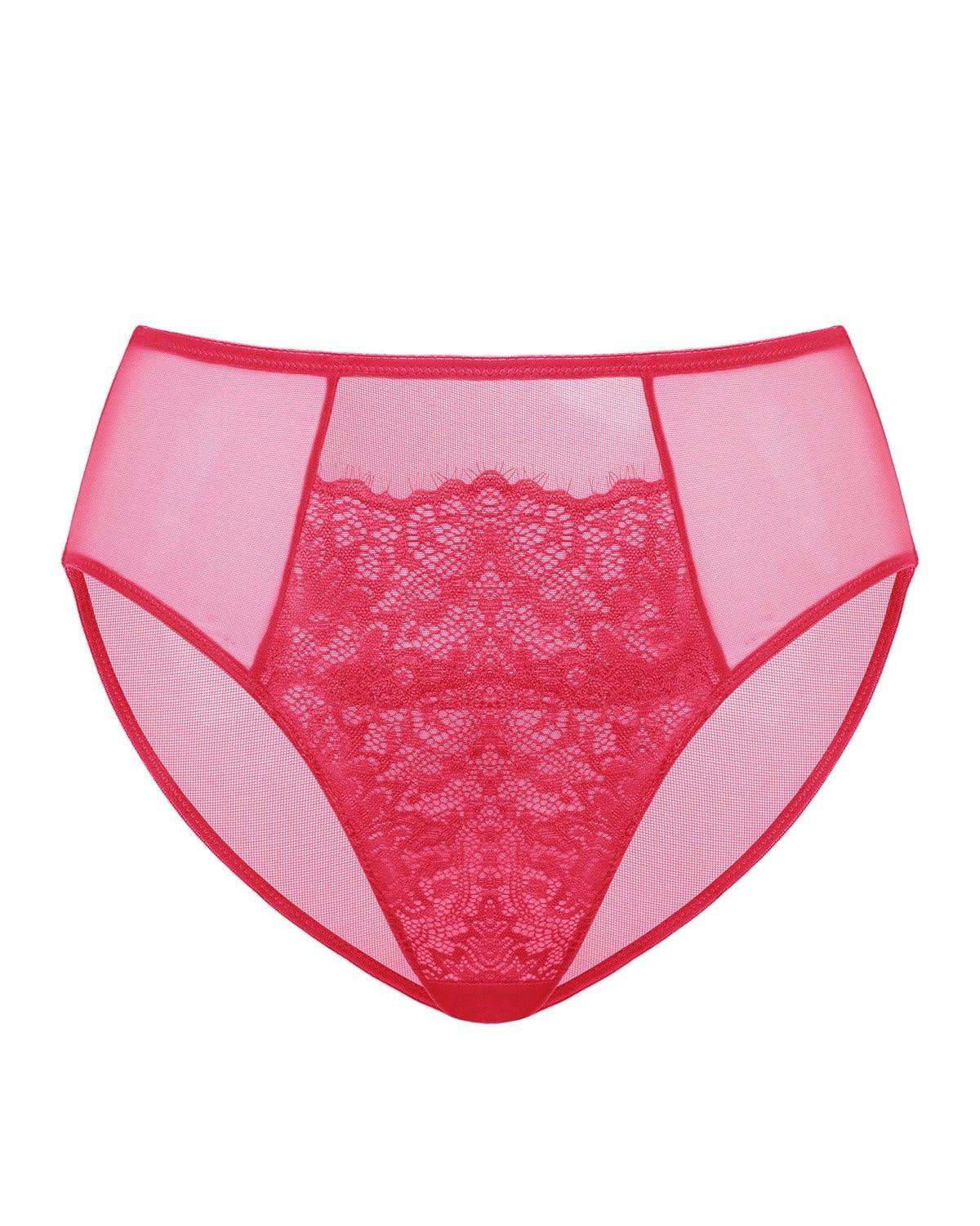 Sunflower High-Rise Raspberry Lace Brief Underwear - HSIA