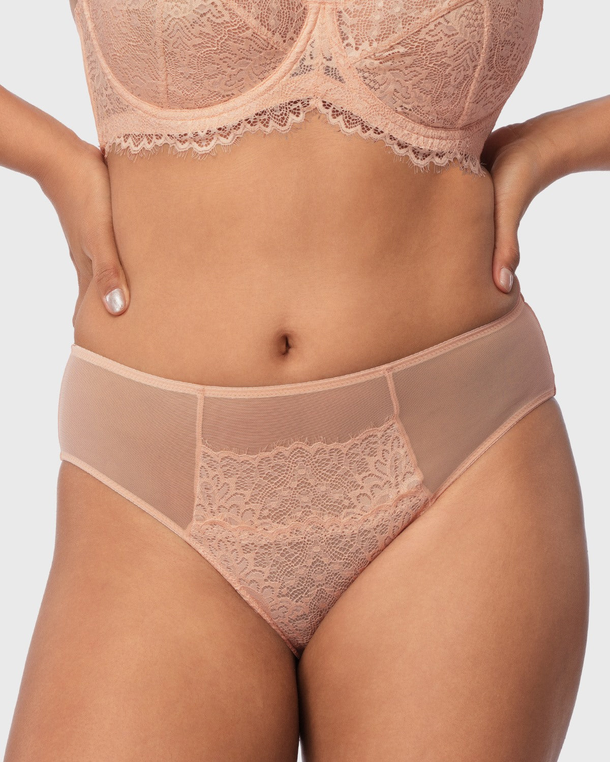 Sunflower High-Rise Rosy Blush Lace Brief Underwear - HSIA