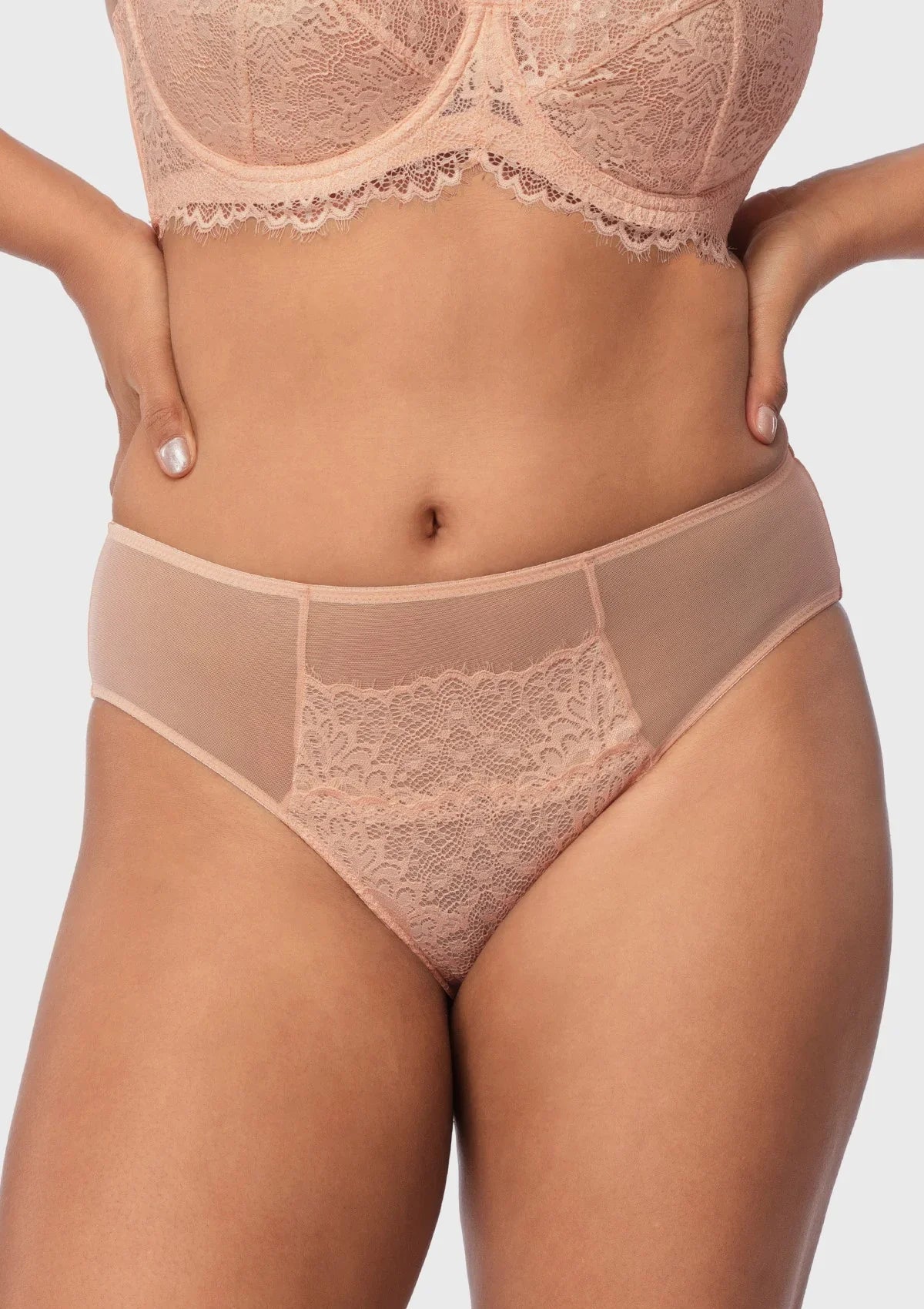 Sunflower High-Rise Rosy Blush Lace Brief Underwear - HSIA