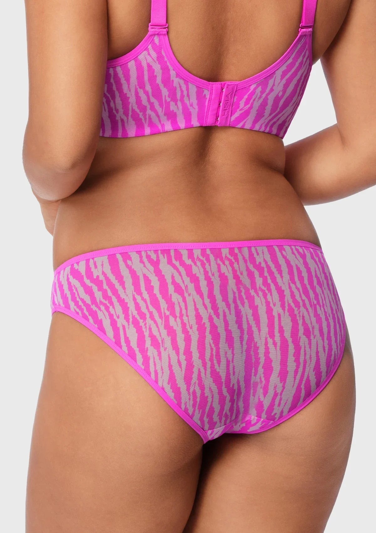 Zebra Wild Breathable Barbie Pink Mesh Bikini Underwear - HSIA