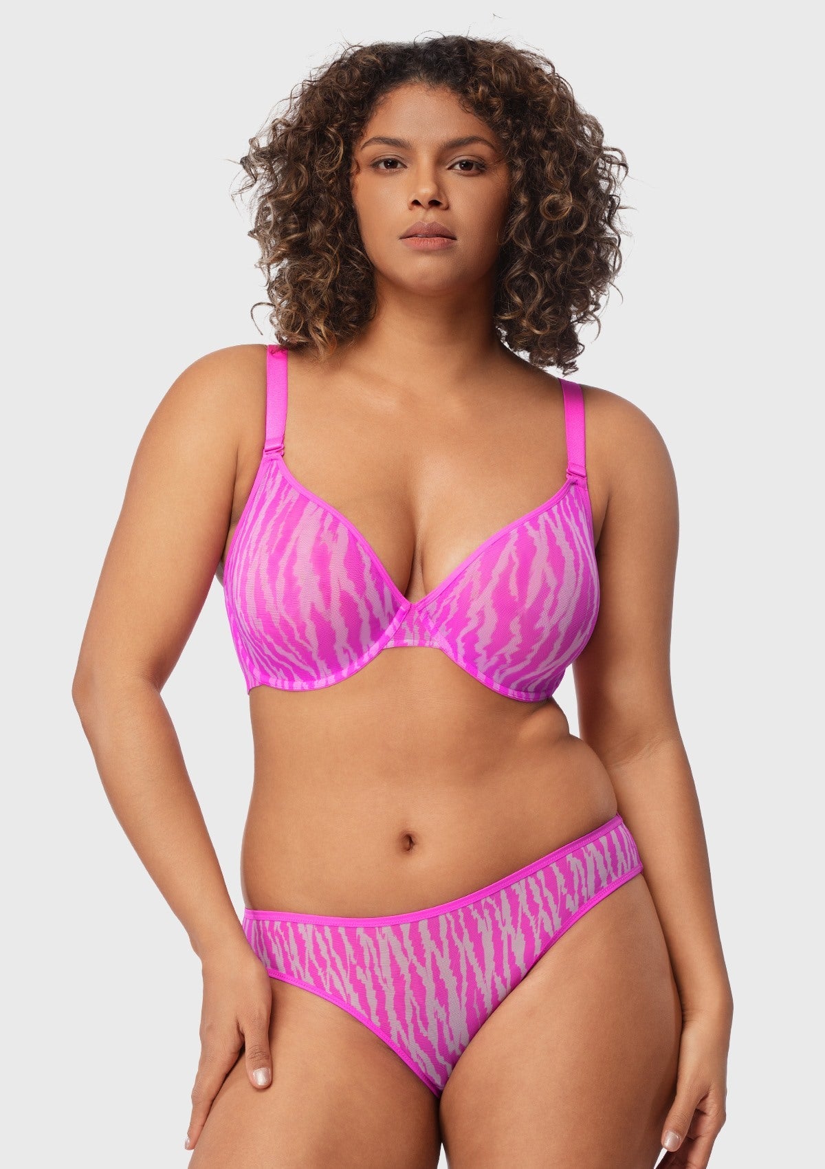 Zebra Wild Unlined Underwire Mesh Bra - HSIA