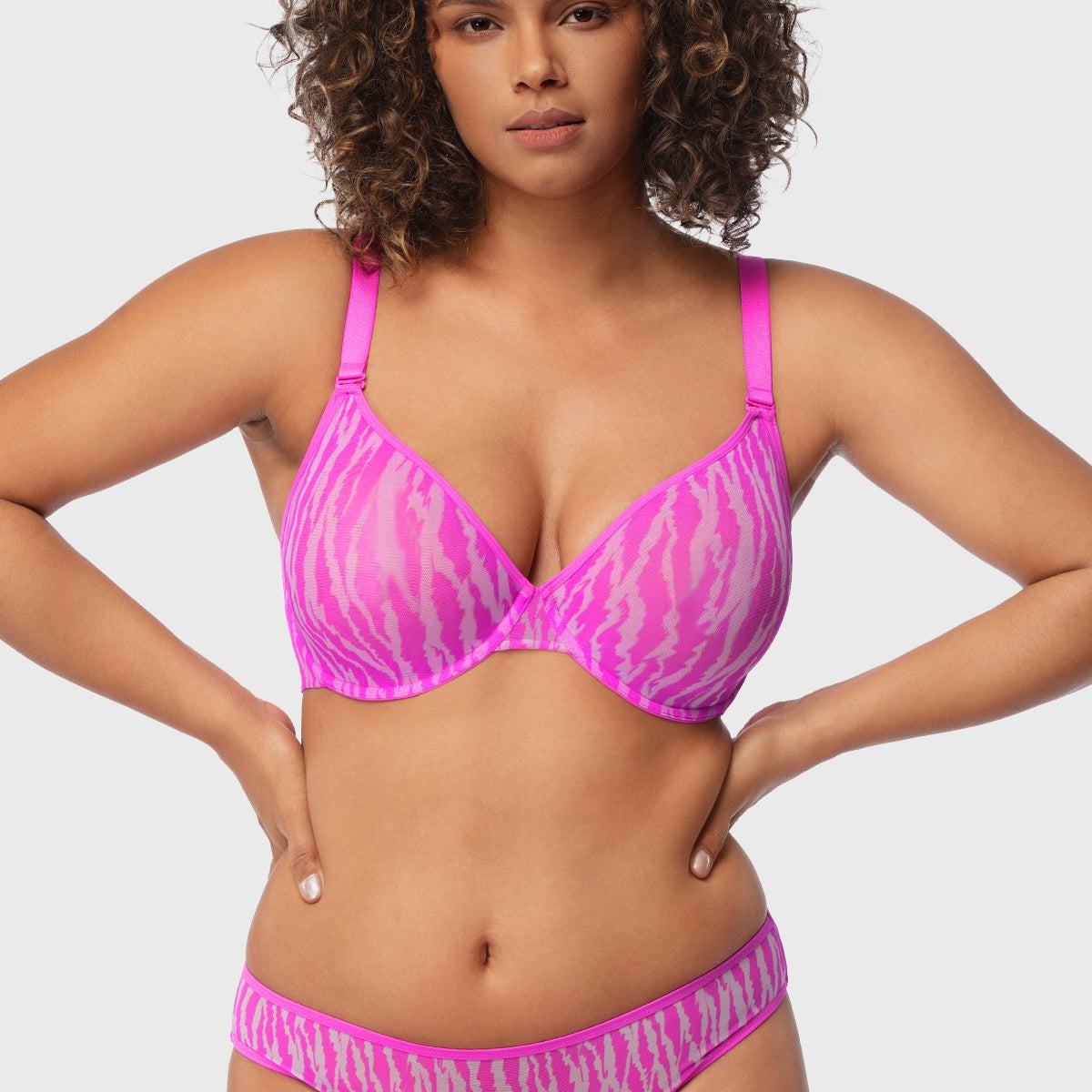 Zebra Wild Unlined Mesh Underwire Bra - HSIA