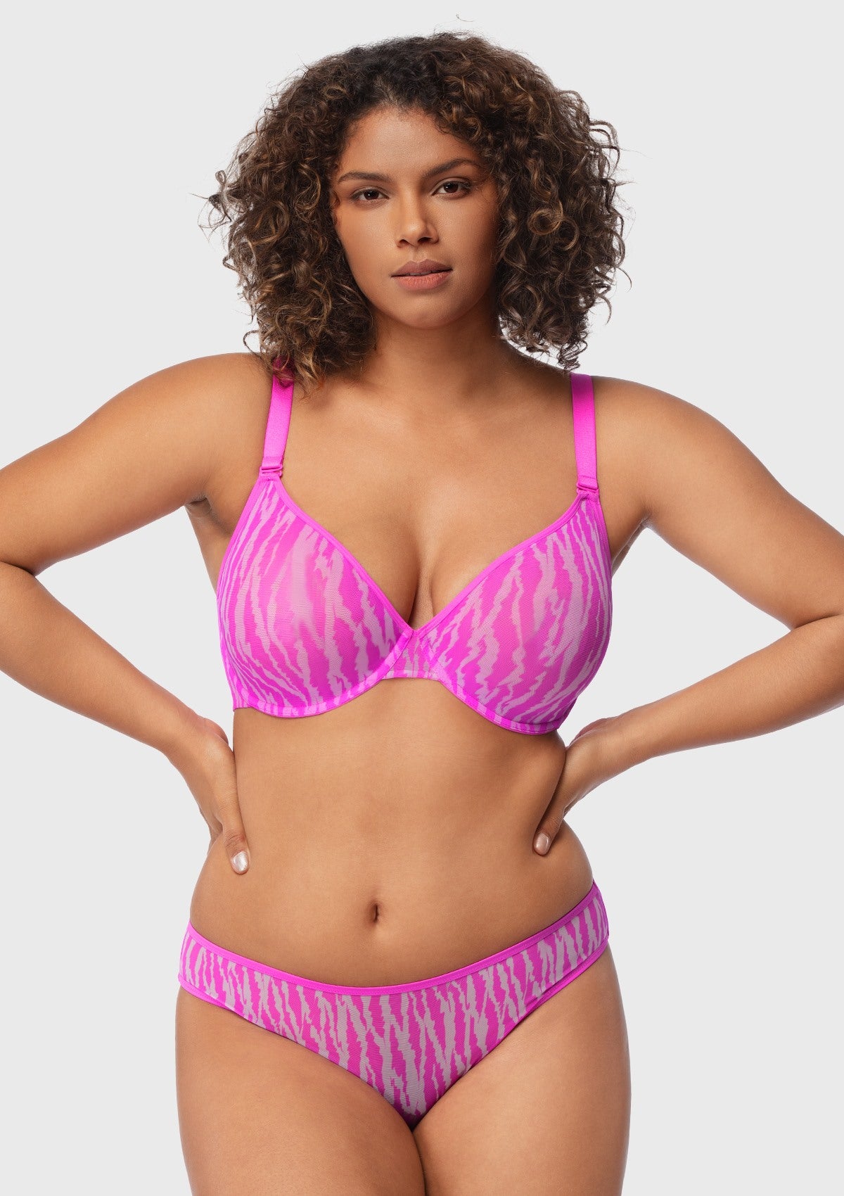 Zebra Wild Unlined Mesh Underwire Bra - HSIA