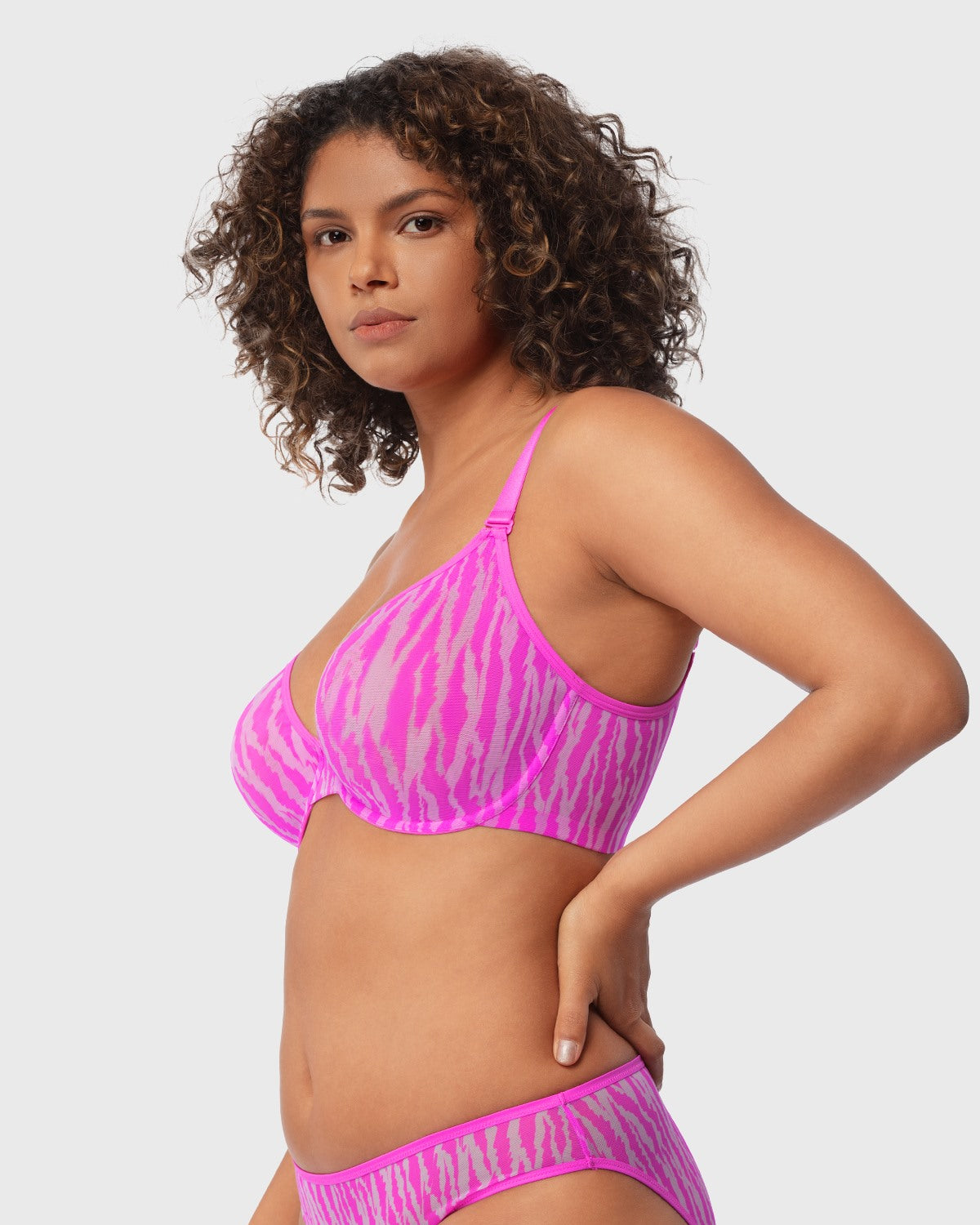 Zebra Wild Unlined Mesh Underwire Bra - HSIA