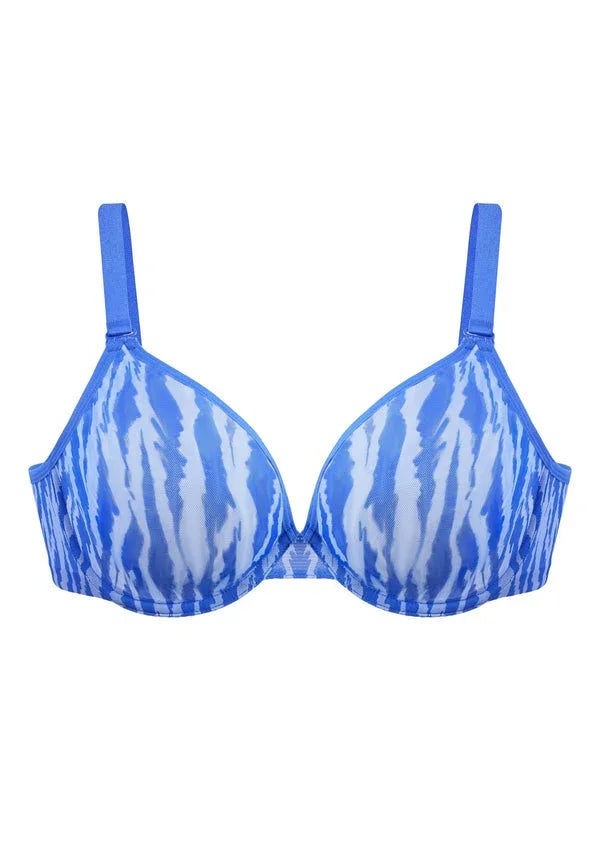 Zebra Wild Black Unlined Underwire Mesh Bra - HSIA