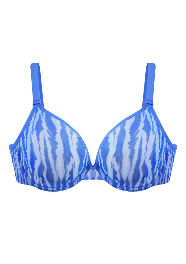 Zebra Wild Black Unlined Underwire Mesh Bra - HSIA