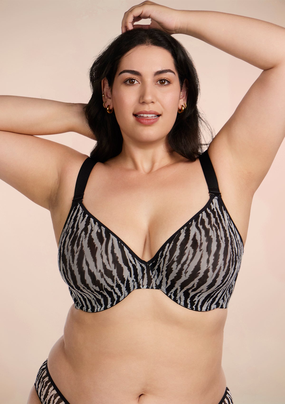 Zebra Wild Unlined Underwire Mesh Bra - HSIA