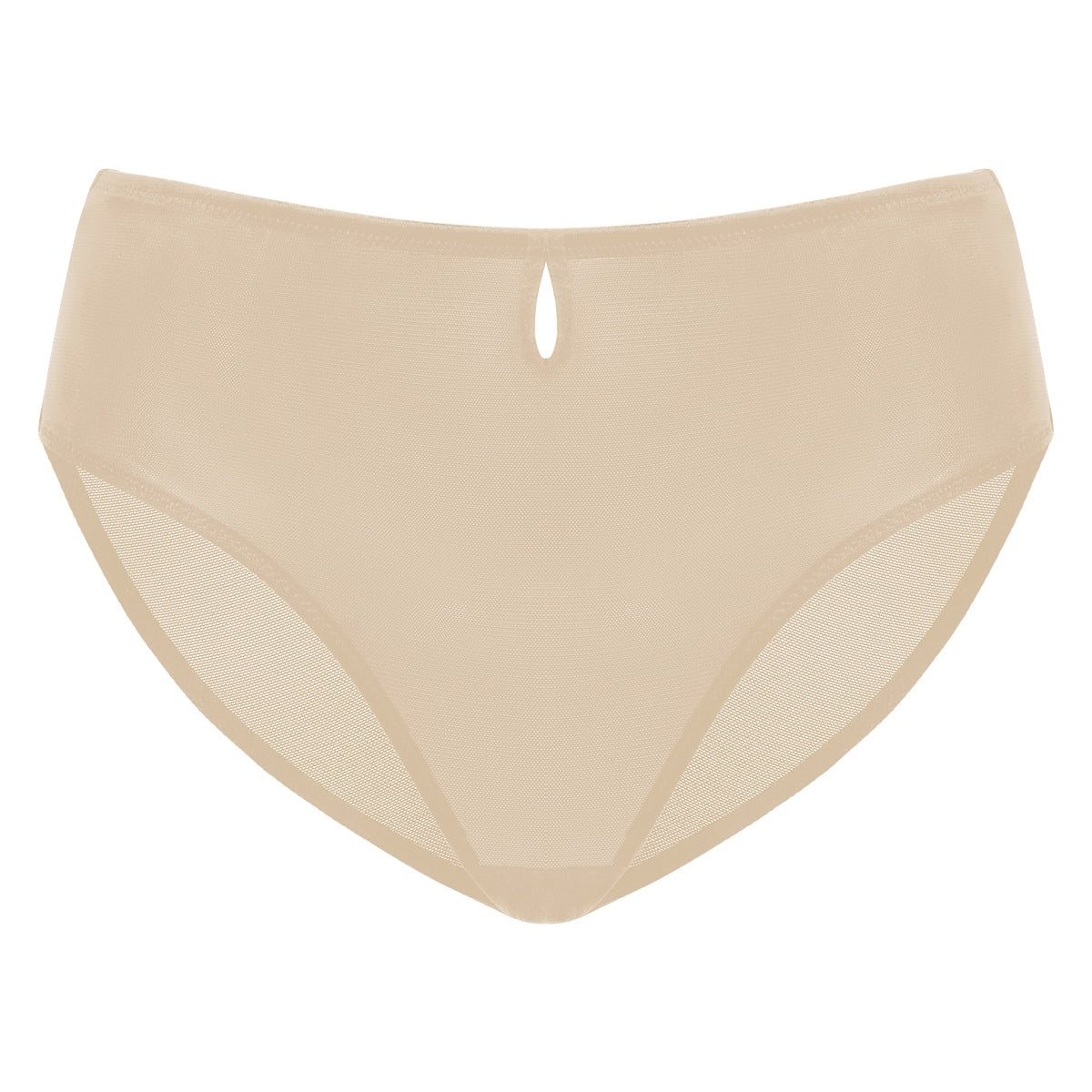 3D view of Natural Nude Bella smooth mesh bikini, perfect for matching with unlined balconette bras.