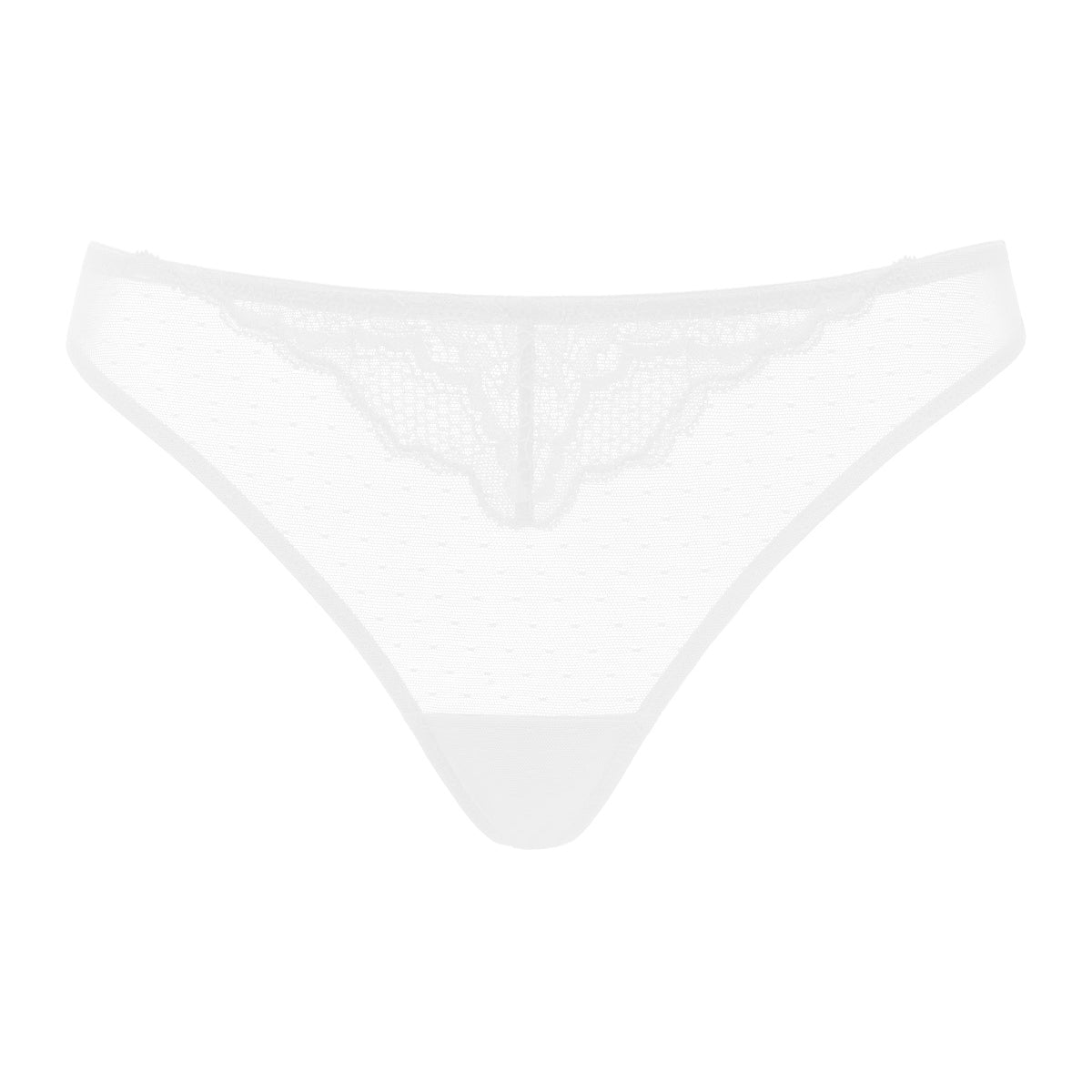 Enchante Floral Lace Sheer Mesh Back Thong Undewear - HSIA
