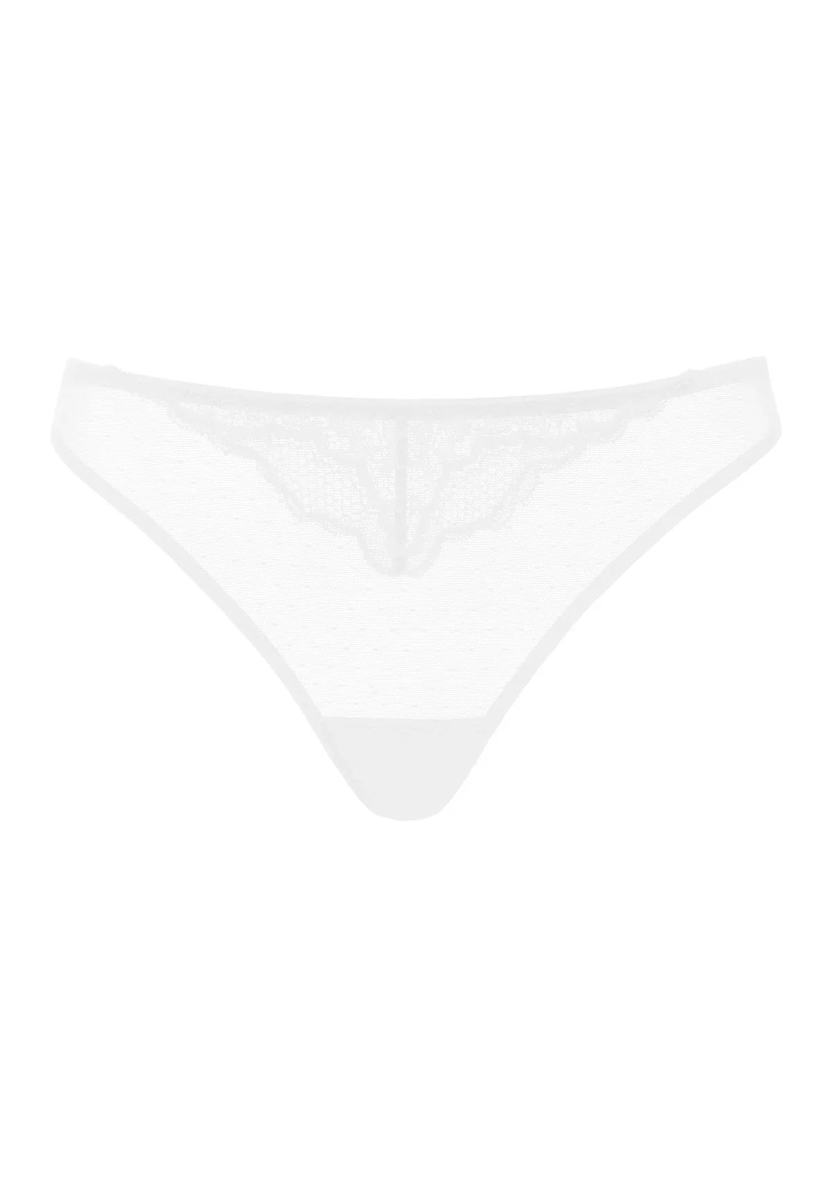 Enchante Floral Lace Sheer Mesh Back Thong Undewear - HSIA