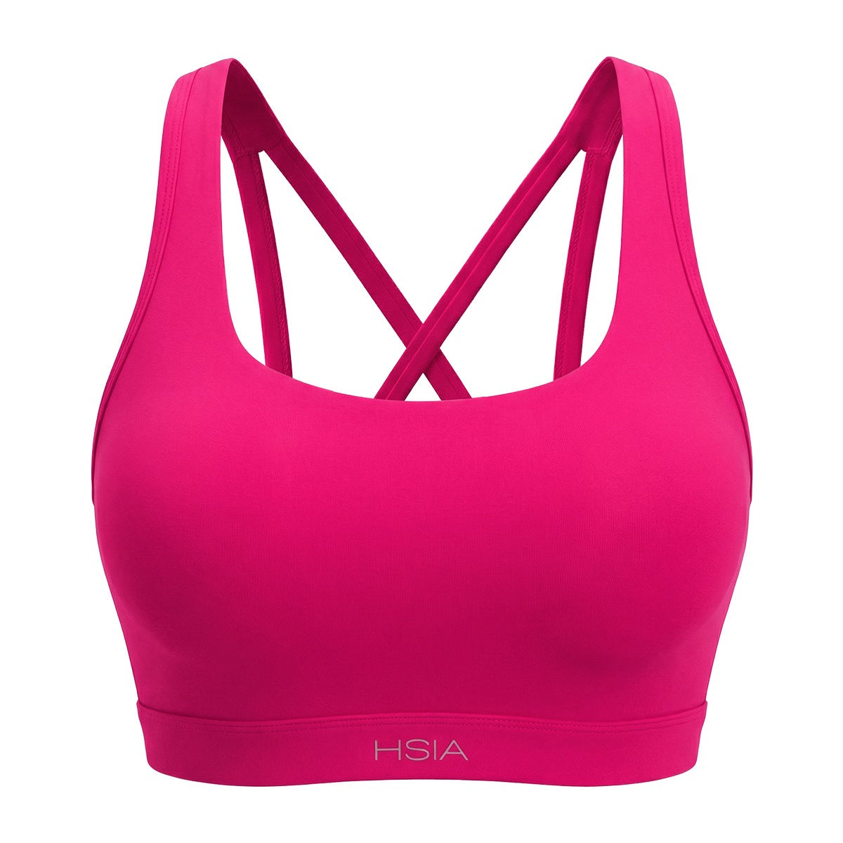 3D product shot of the dragon fruit pink Aura double strappy sports bra FYT0226