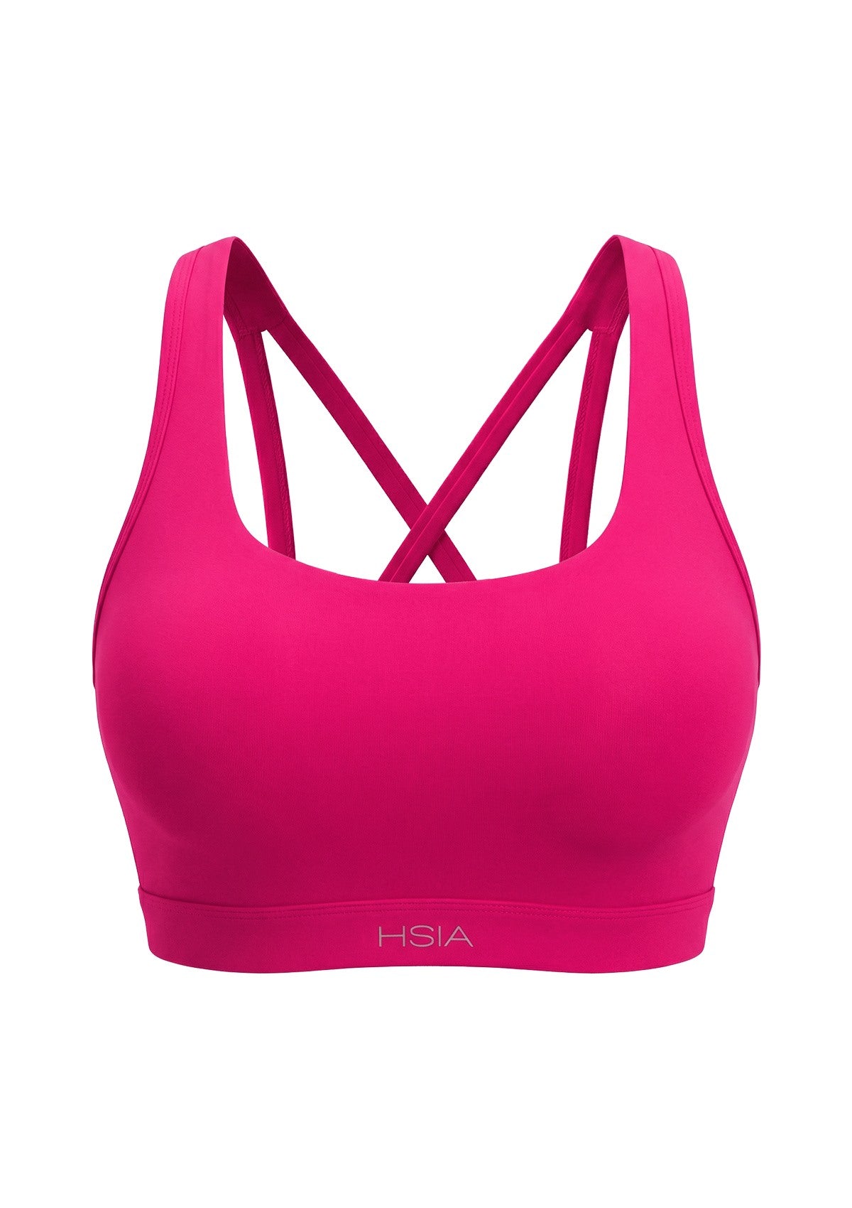3D product shot of the dragon fruit pink Aura double strappy sports bra FYT0226