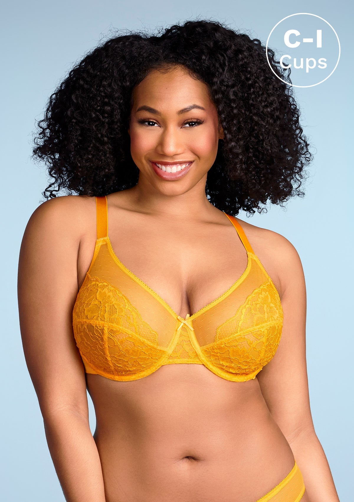 (Cardi B recommends)Enchante Cadmium Yellow Lace Underwire Bra Set - HSIA