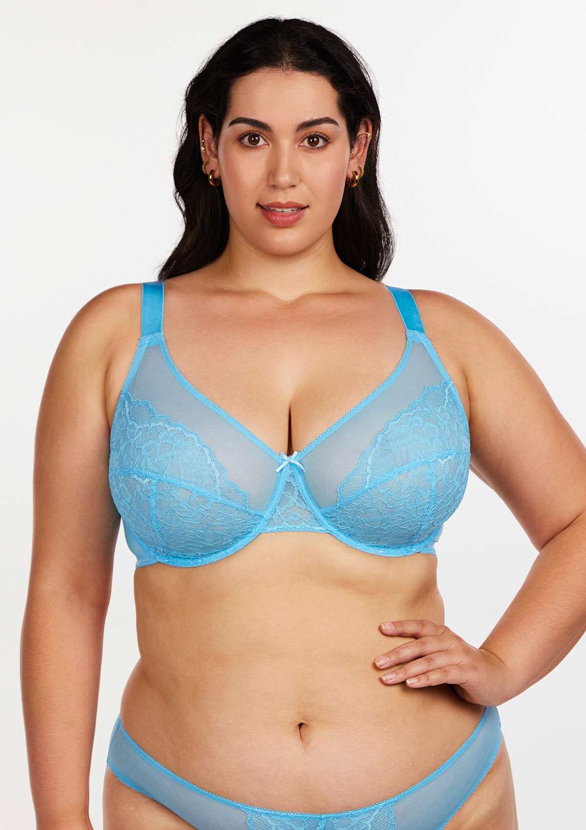 (Cardi B recommends)Enchante Capri Blue Lace Underwire Bra - HSIA