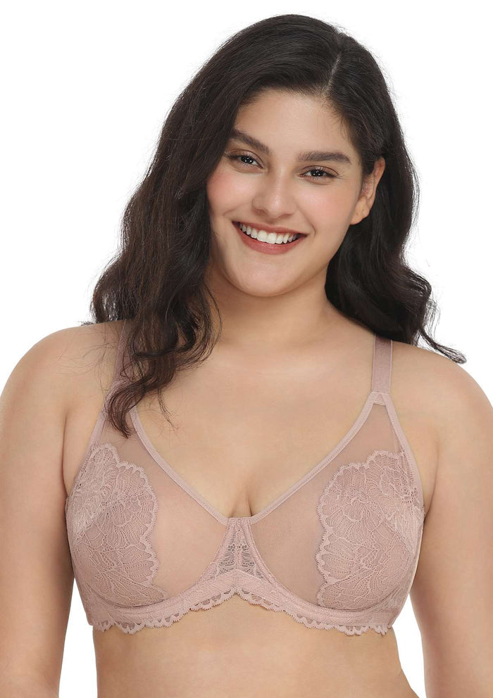 HSIA Blossom Pink Unlined Lace Bra - HSIA