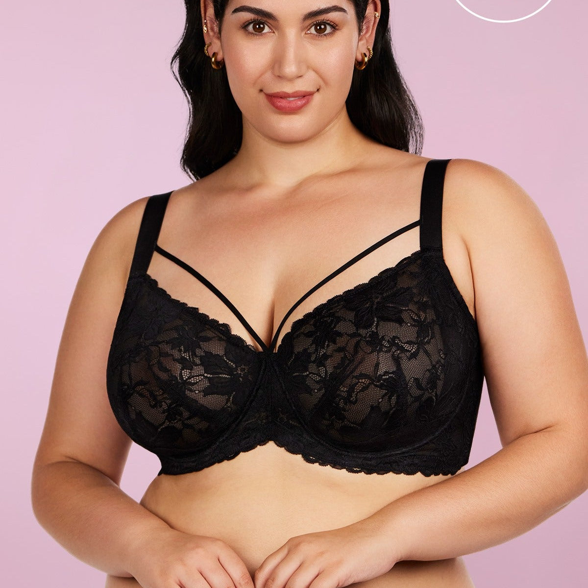 HSIA Pretty In Petals Black Unlined Strappy Lace Bra - HSIA
