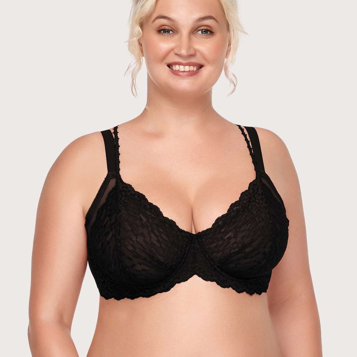 Overkill Double Straps Full Lace Bra - HSIA