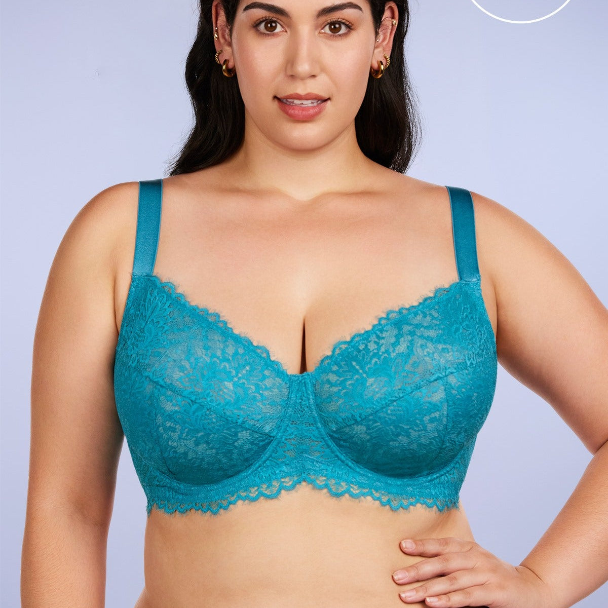 HSIA Horizon Blue Sunflower Underwire Lace Bra - HSIA