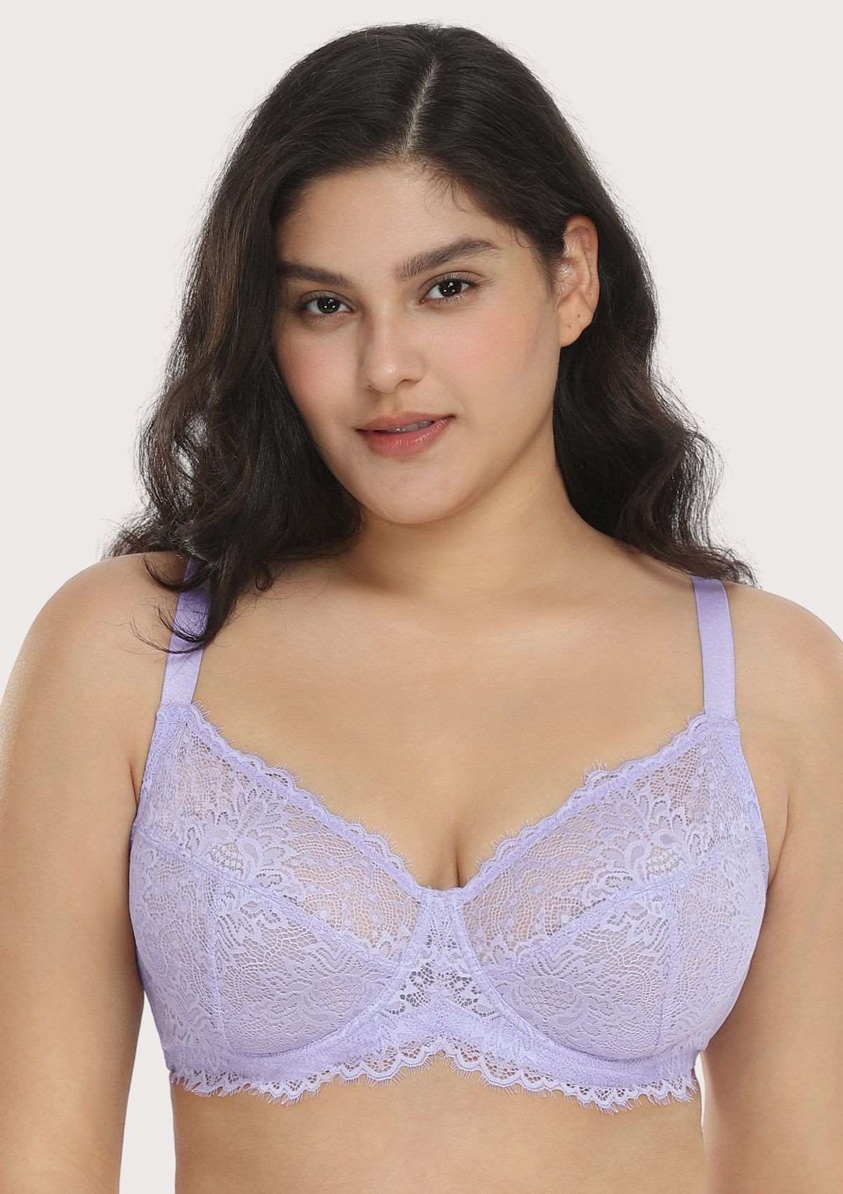 HSIA Sunflower Purple Underwire Lace Bra Set - HSIA