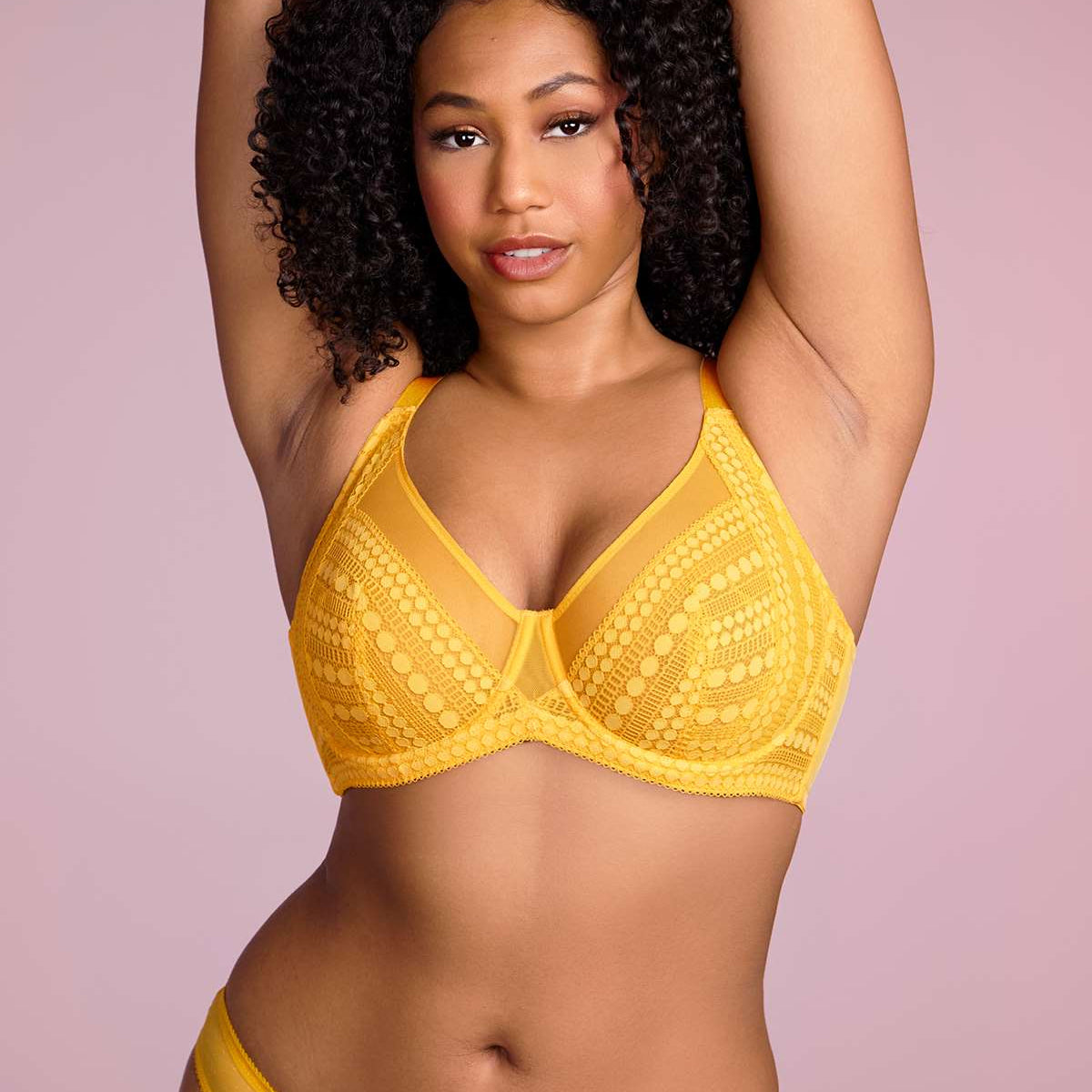 Heroine Polka Dot Sexy Lace Unlined Bra - HSIA