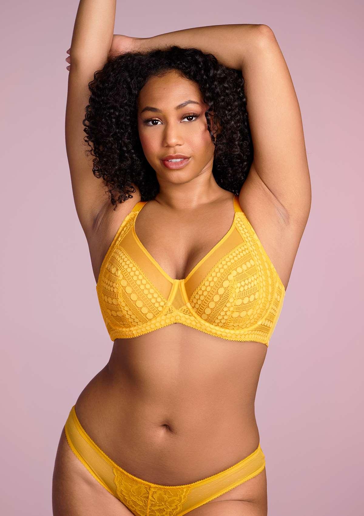 Heroine Polka Dot Sexy Lace Unlined Bra - HSIA