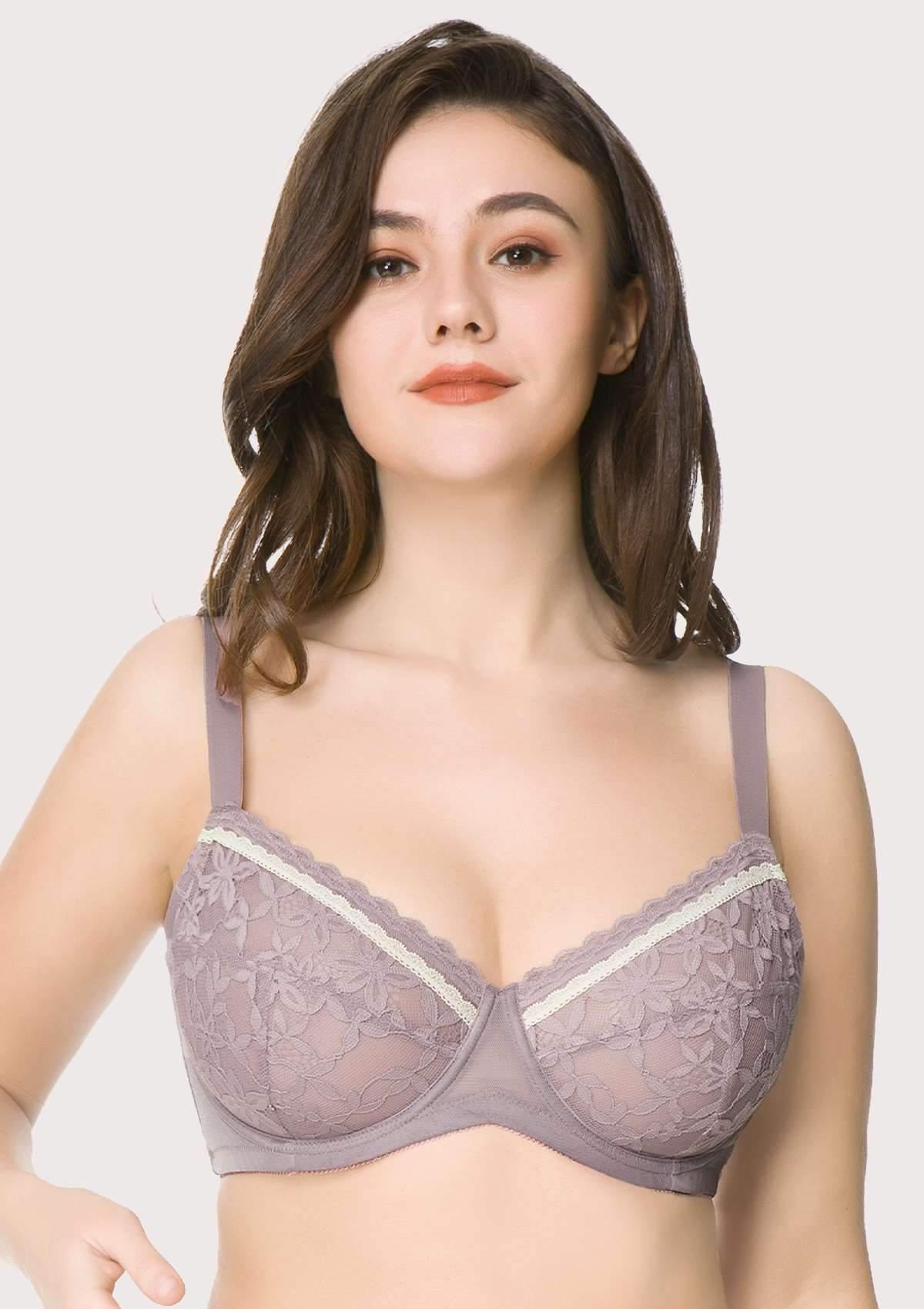 Jessamine Contrast Color Lace Underwire Bra Bundle - HSIA