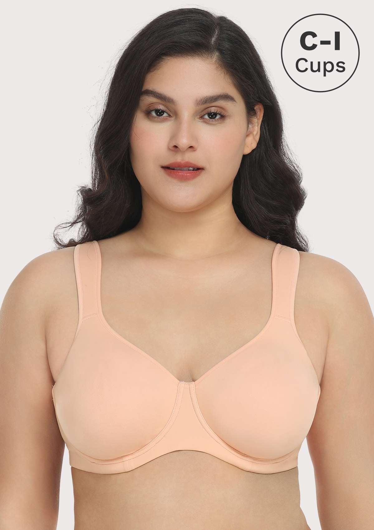 Joan Ultimate Soft Light Pink T-shirt Unlined Minimizer Bra Set - HSIA