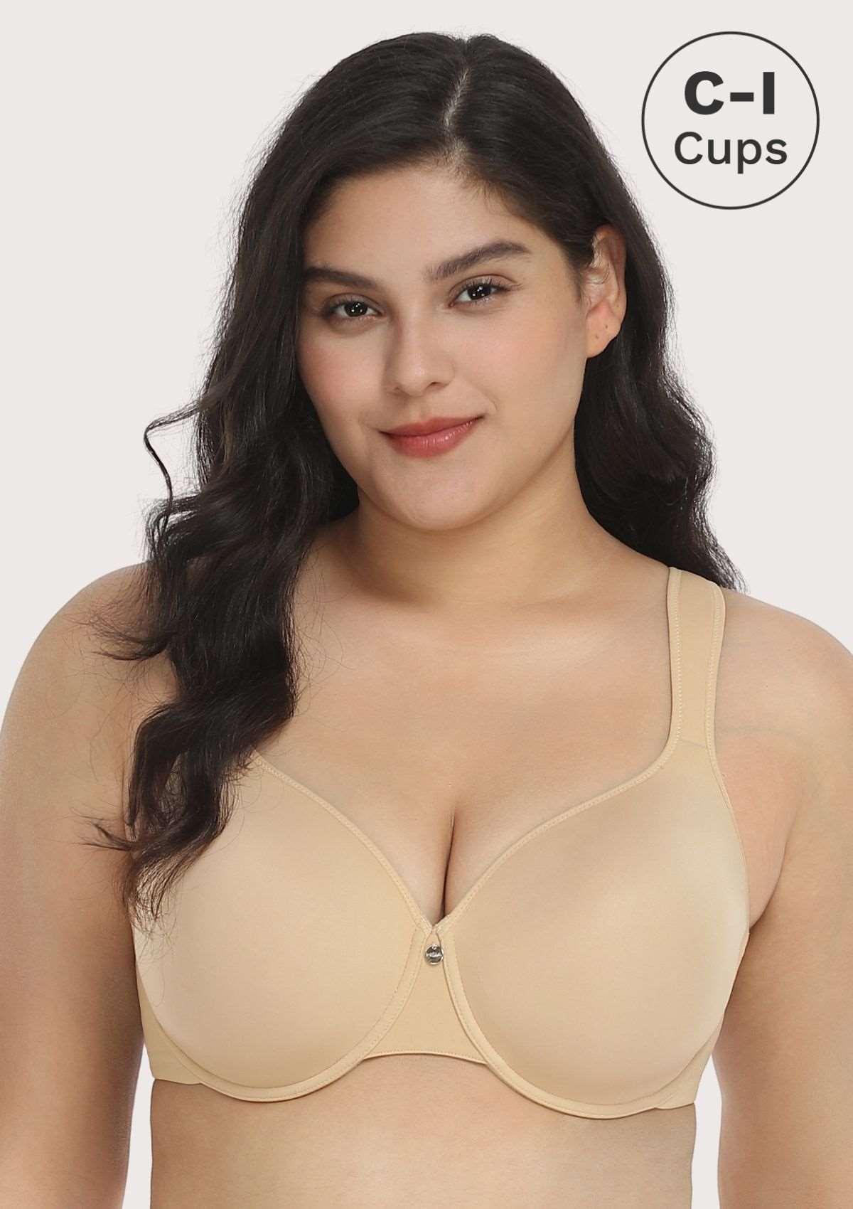 Patricia T-shirt Beige Lightly Padded Underwire Minimizer Bra - HSIA