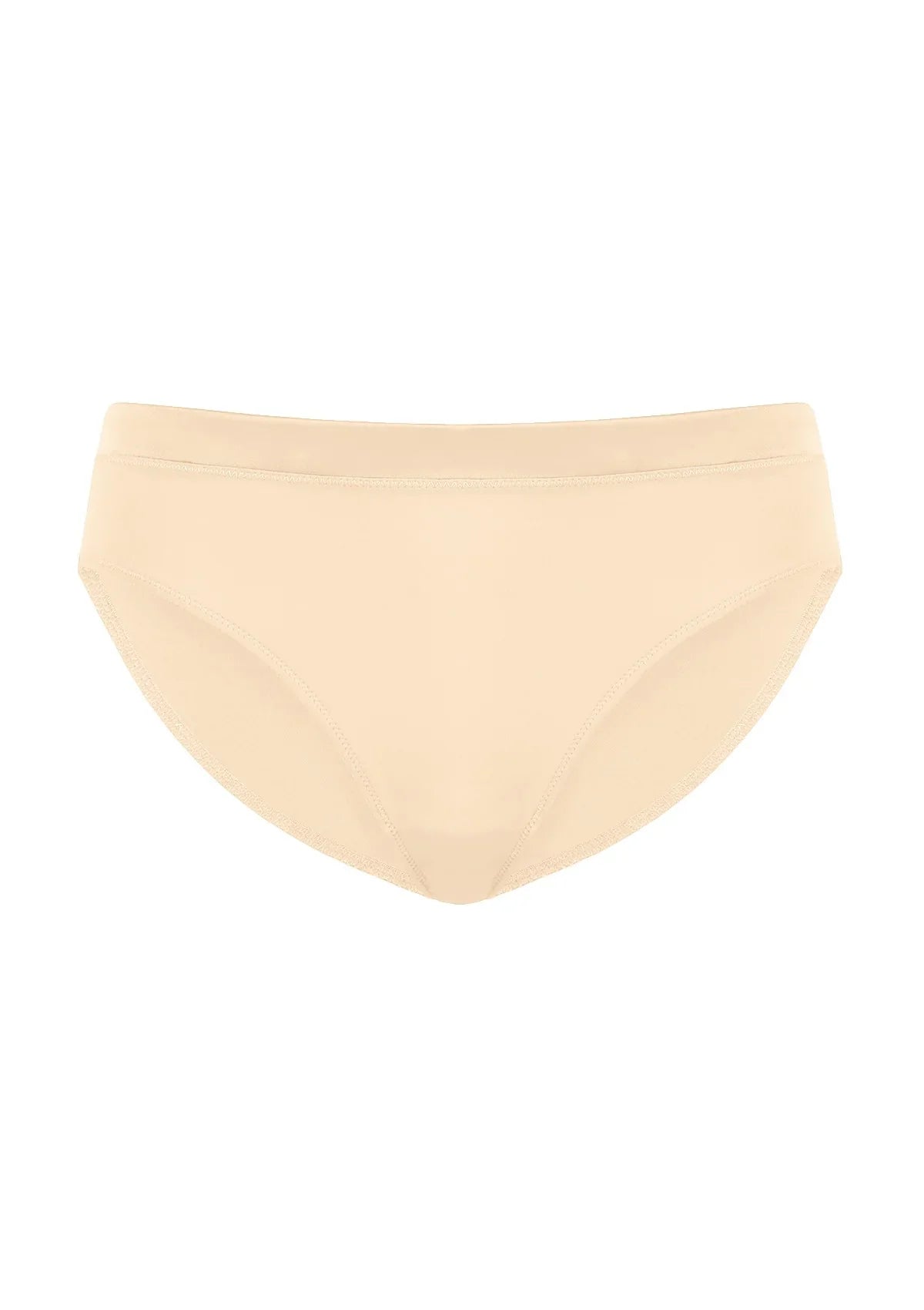 3D render of Beige Fiery high-rise cotton bikini underwear, perfect for matching with unlined seamless bras.