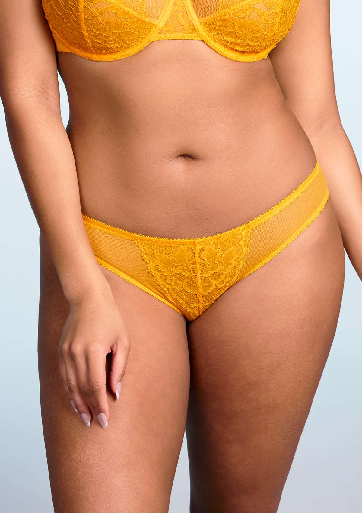 Enchante Lace Cadmium Yellow Bikini Underwear - HSIA